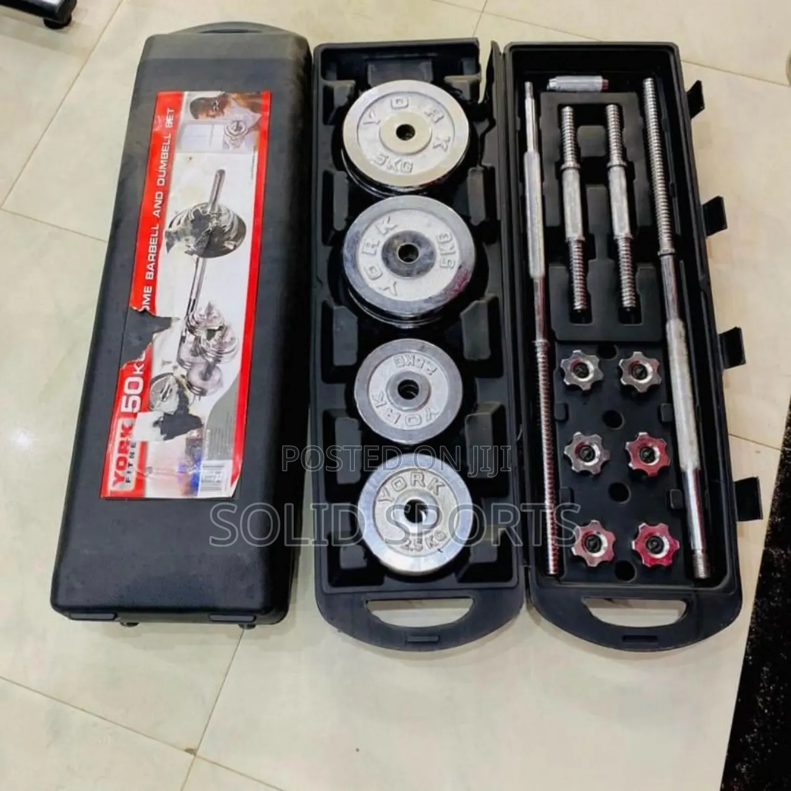 Adjustable Chrome 50kg Dumbbells