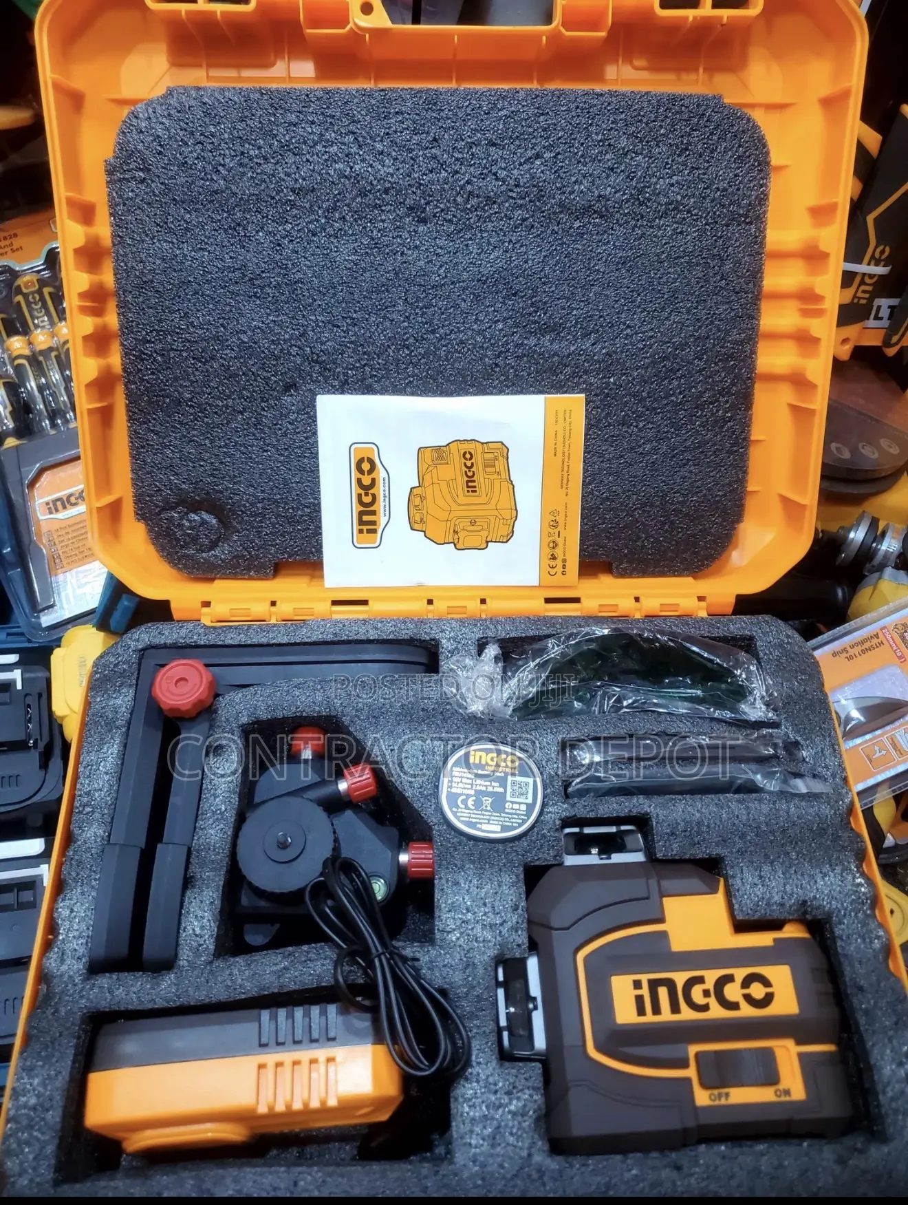 Ingco Cordless 16v Lithium-Ion 3d Level Laser 35m