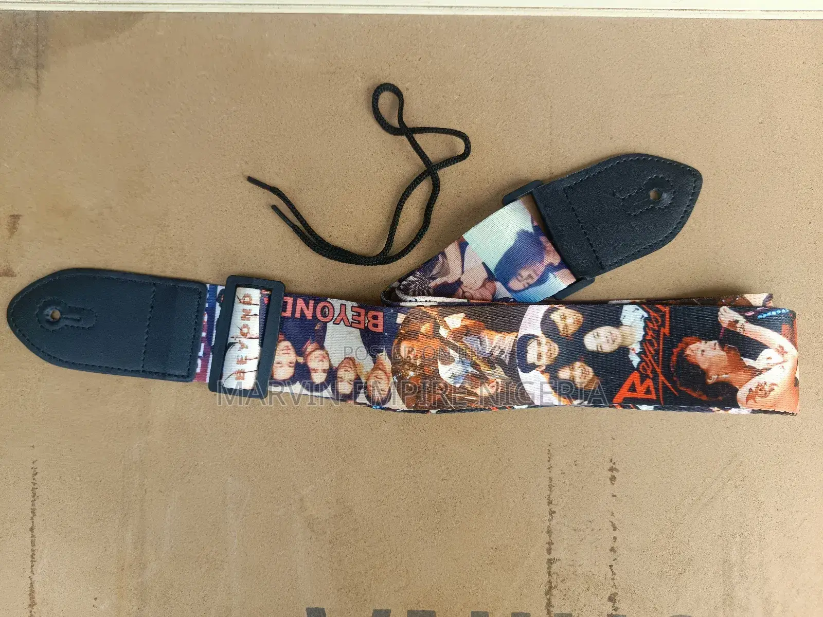 2pcs Colorful Print Graphic Guitar Strap Adjustable, Faux Leather Belt