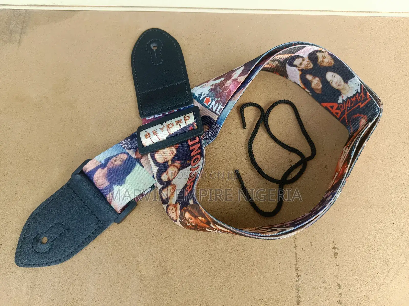 2pcs Colorful Print Graphic Guitar Strap Adjustable, Faux Leather Belt