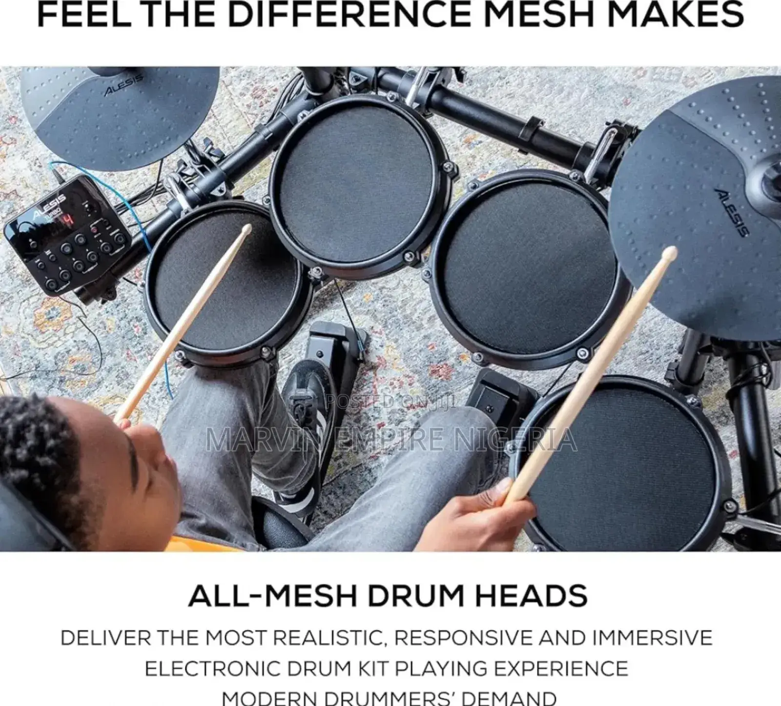 Alesis Turbo Mesh Kit - Electric Drum Set With 100+ Sounds