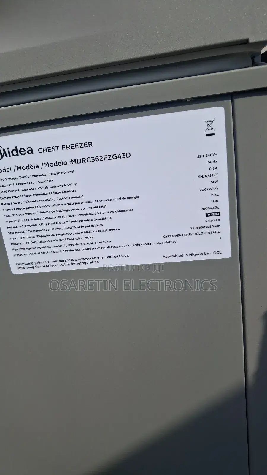 Midea Inverter Deep Freezer 198 Litre, One Year Warranty