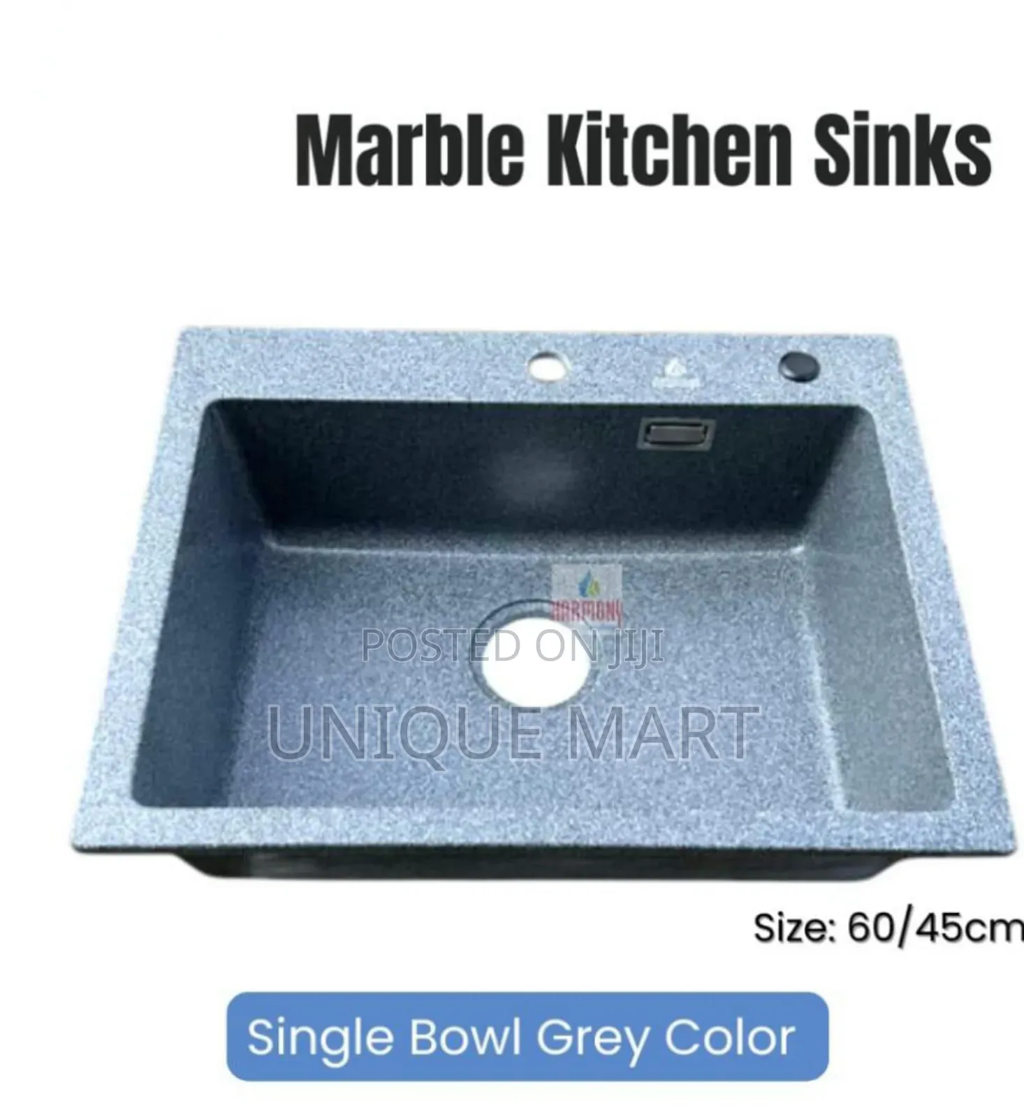 Grey Color Acrylic Sink, Single Bowl