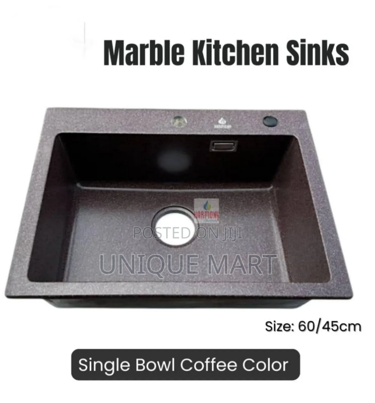 Single Bowl Acrylic Sink, Coffee Color