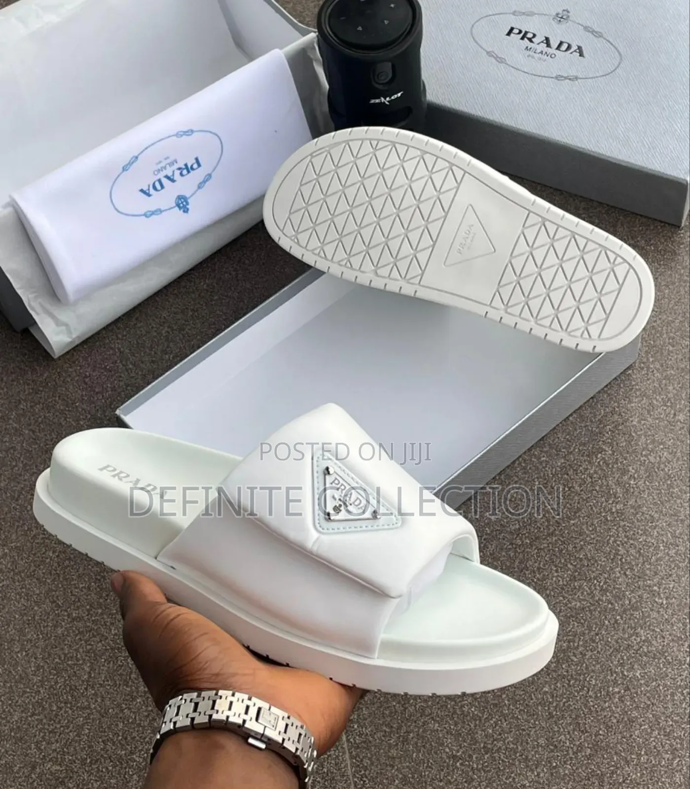 Prada All White Quality Slides
