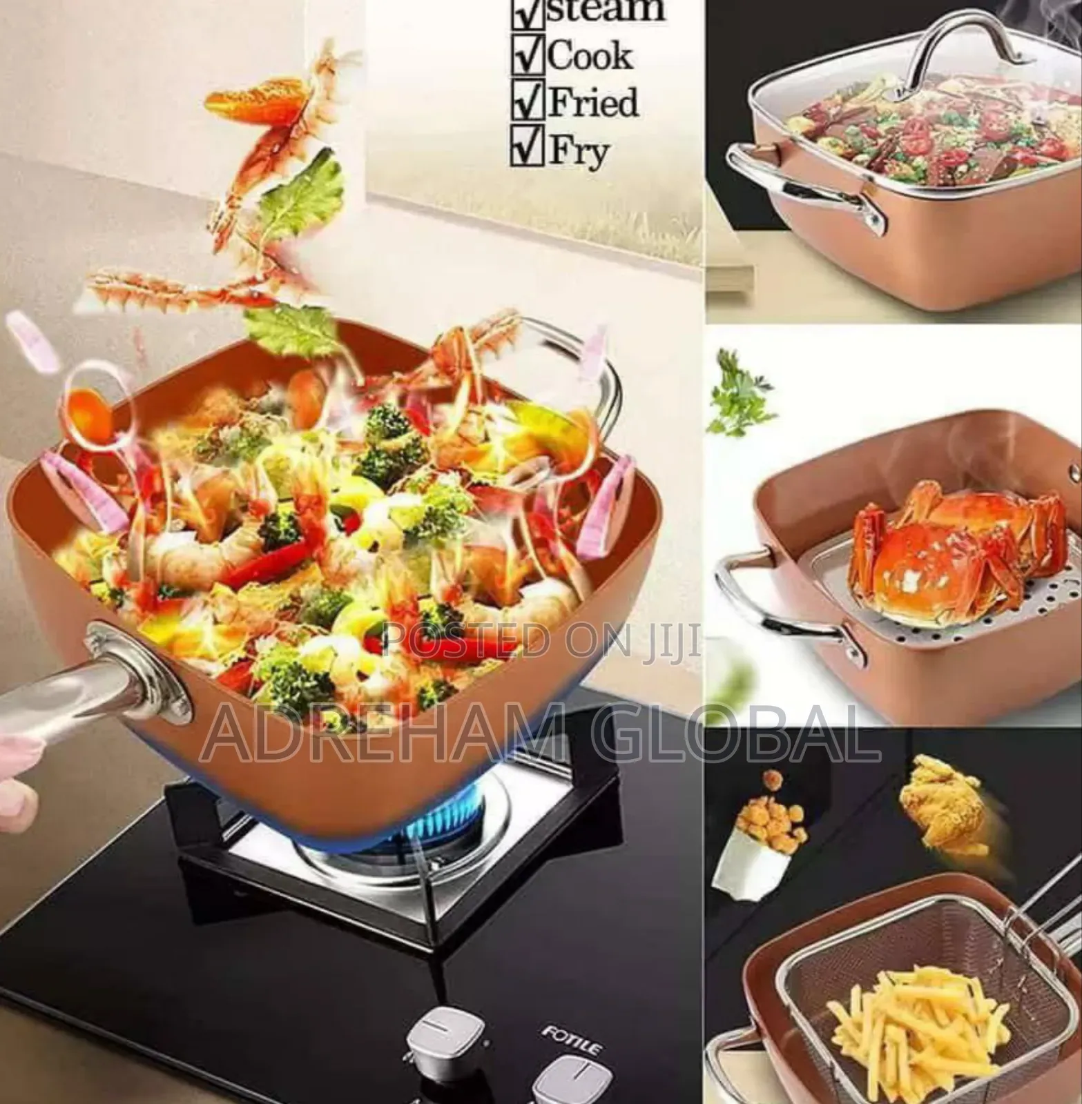 4.5litres 5 in 1 Deep Fryer Copper Pan