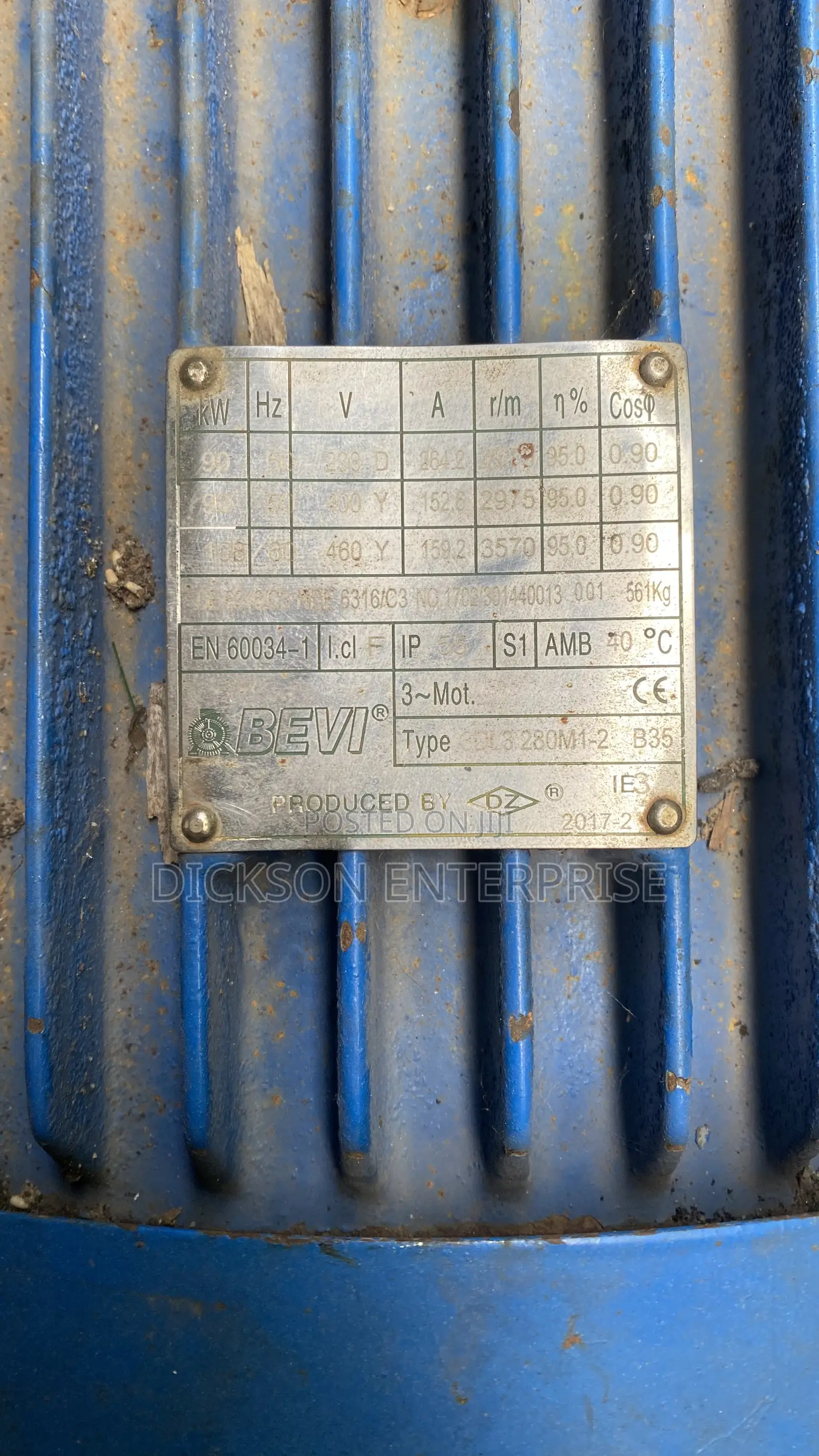Electric Motor Bevi 90kw (125hp) Highspeed.