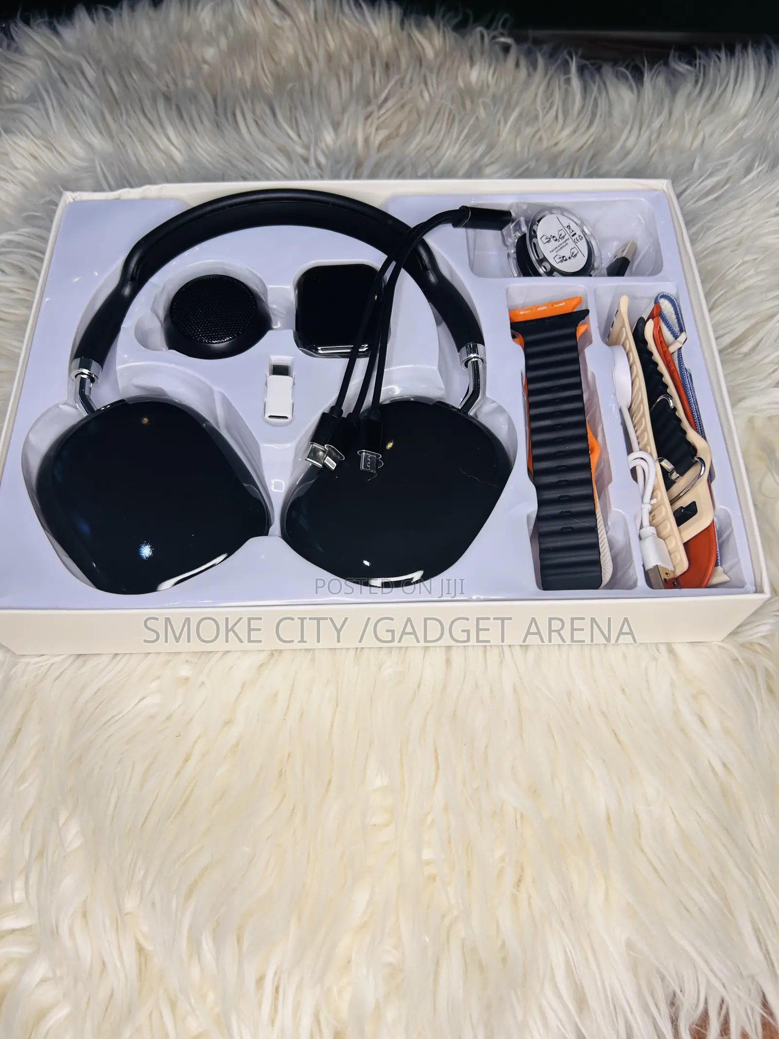 Complete Airpod Set With Smart Watch,Speaker,Watch Stripes Blue Black