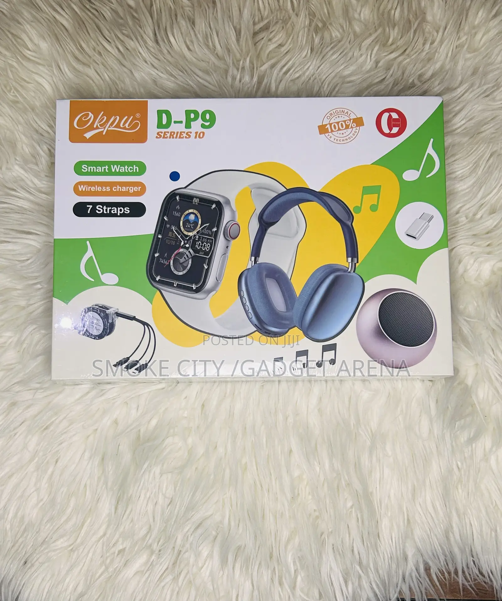 Complete Airpod Set With Smart Watch,Speaker,Watch Stripes Blue Black