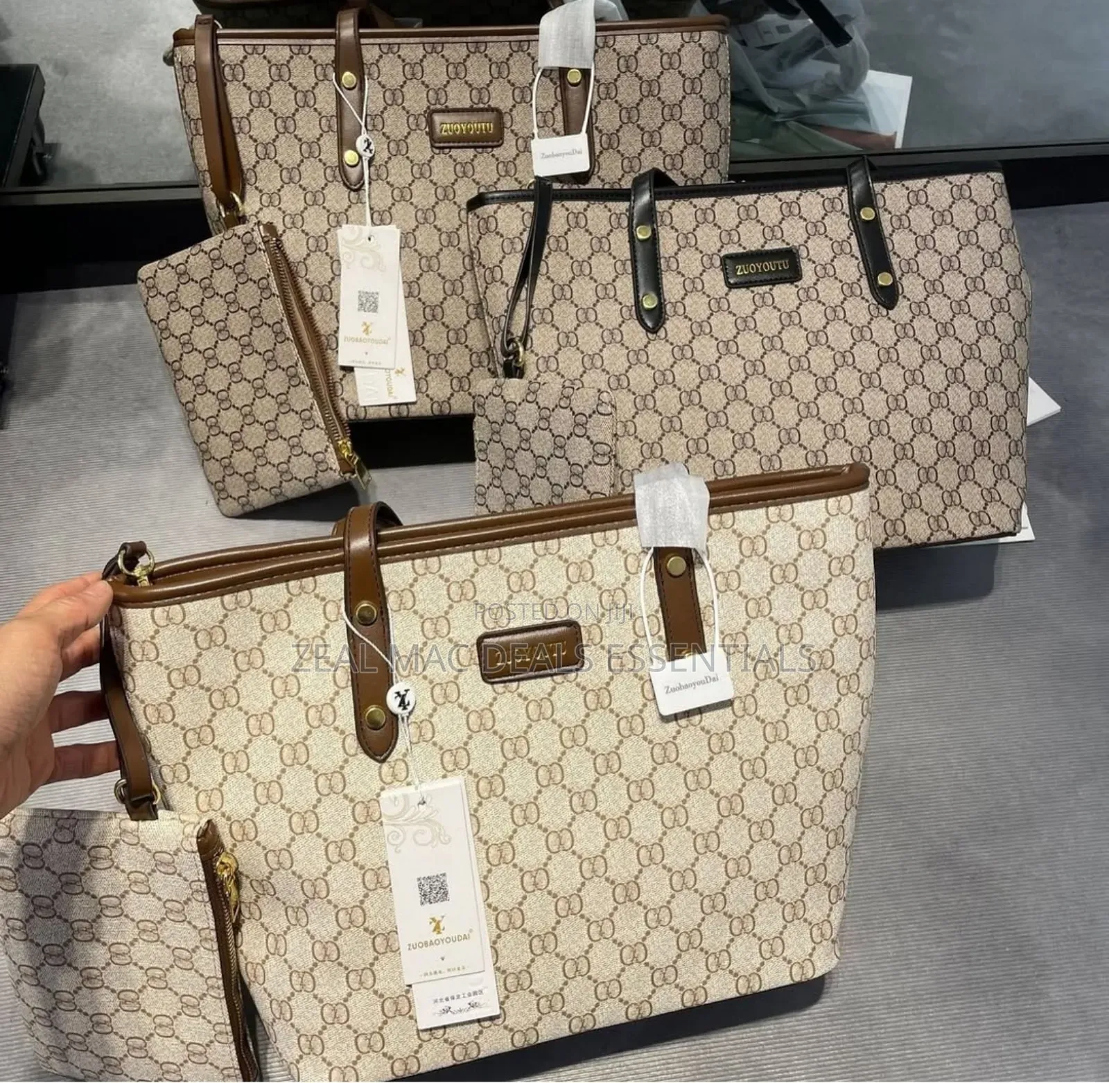 2in1 Ladies Leather Hand Bag