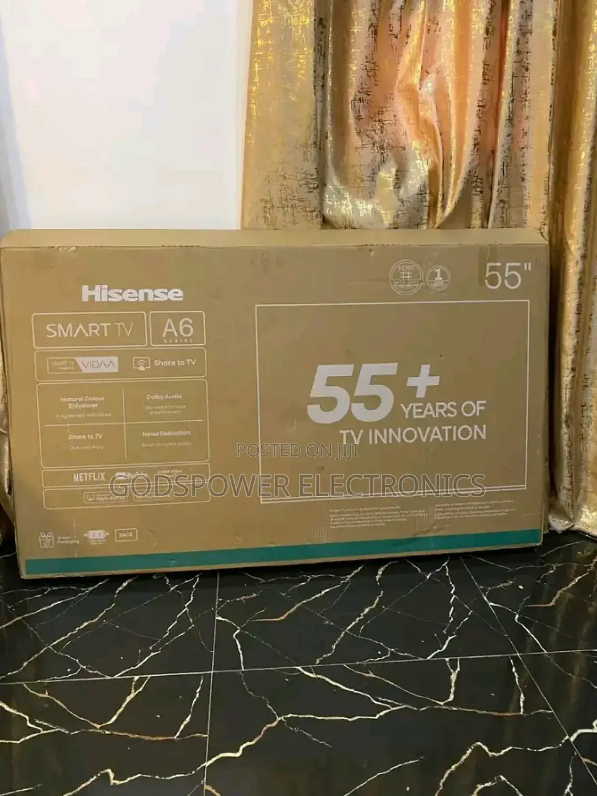 55 Inch Hisense Smart Tv With Netflix, Youtube, Bluetooth