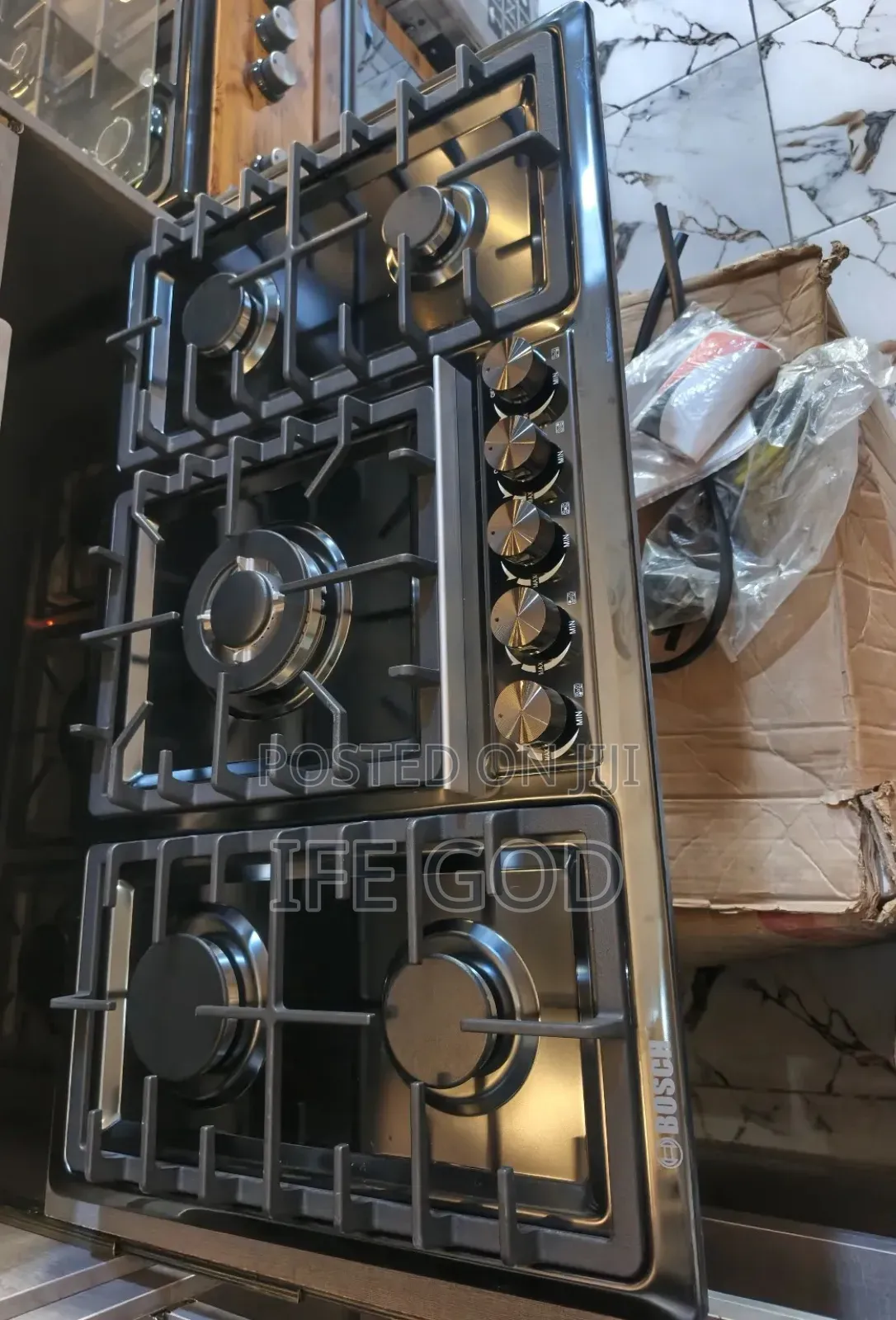 Original Quality Built-in Luxury 5 Burners Black Steel Gas Cooker Hob