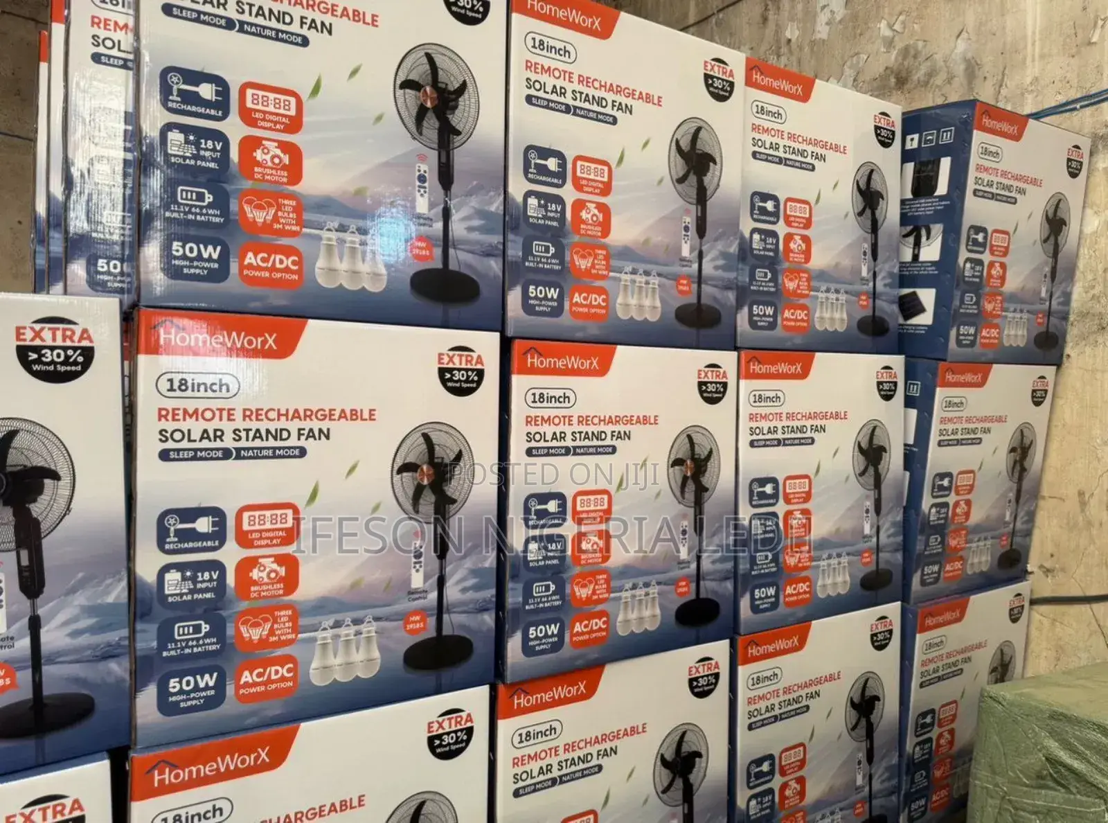 Solar Rechargeable Fan Standing Fan