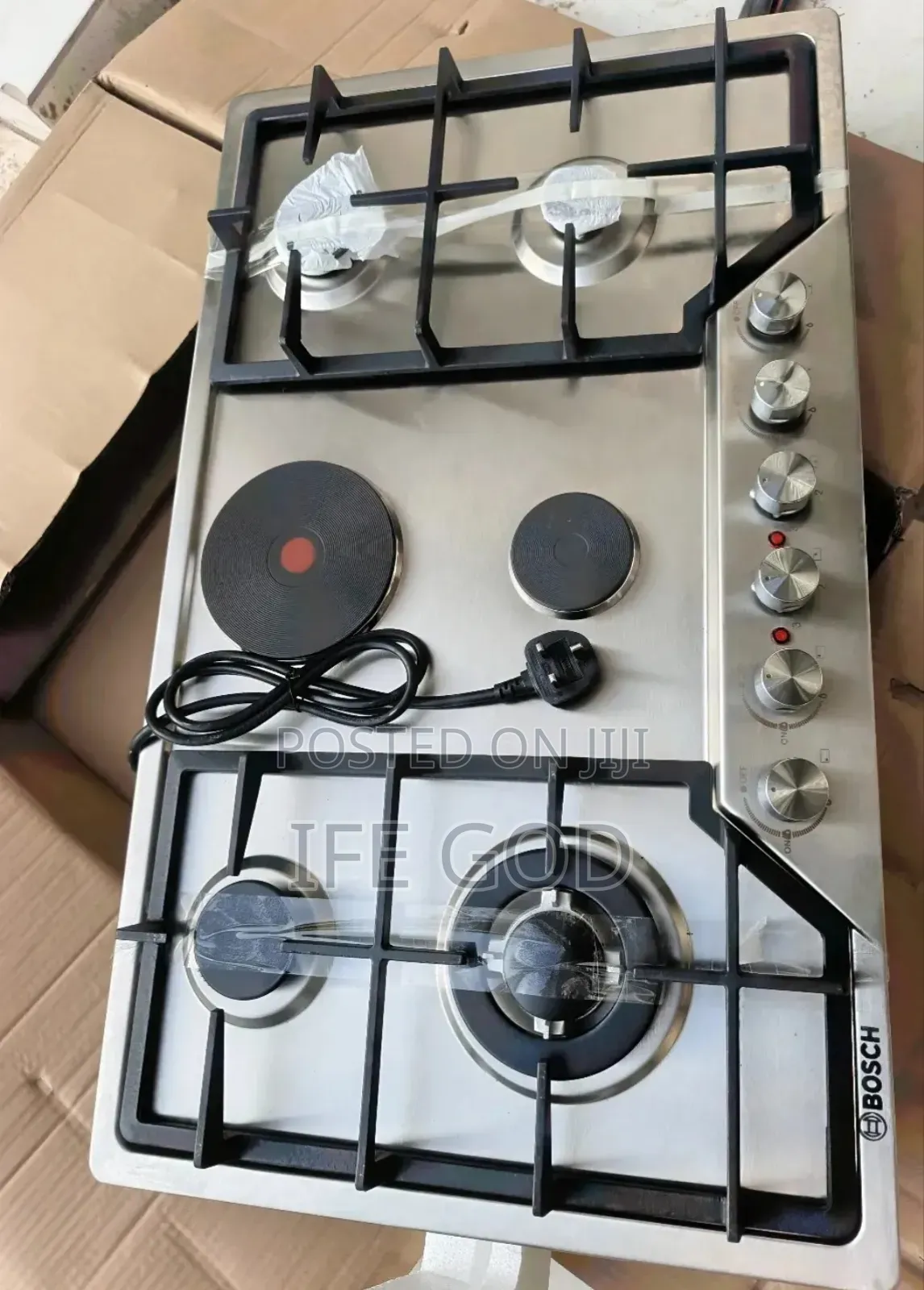 Original Bosch 90cm Stainless Steel Built-in Gas Electric Cooker 4+2