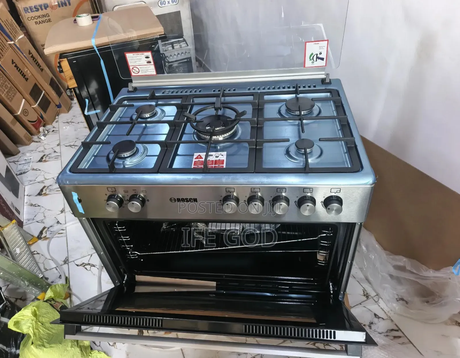 Original Bosch 90cm German Technology Standing Gas Cooker Stainless