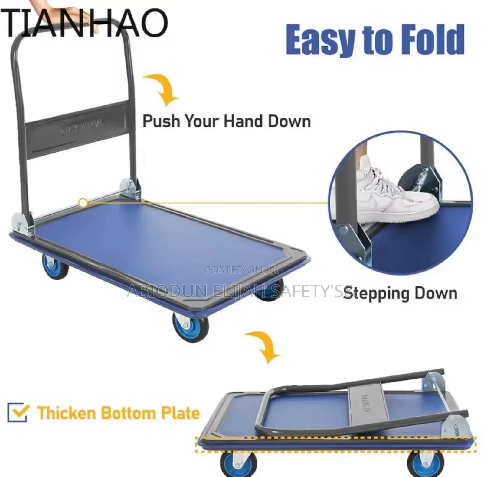 Original Quality Heavy Duty Hand Foldable Trolley 300kg