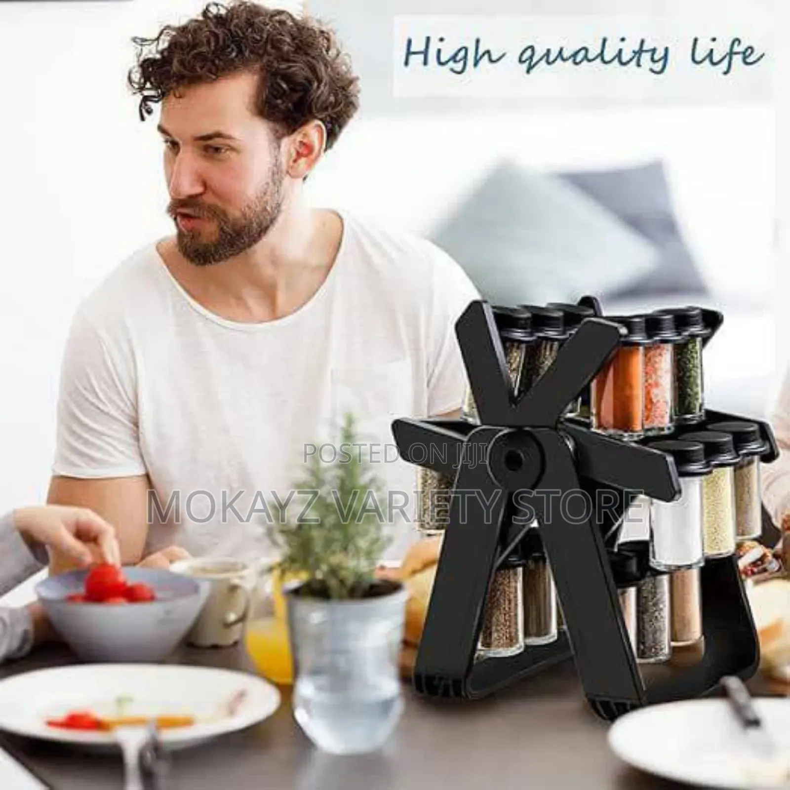 360° Rotating '18in1' Spice Rack Containers