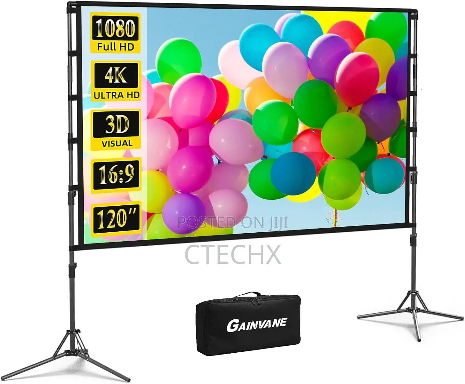 120 Inch Portable Projector Screen Indoor Outdoor 16:9