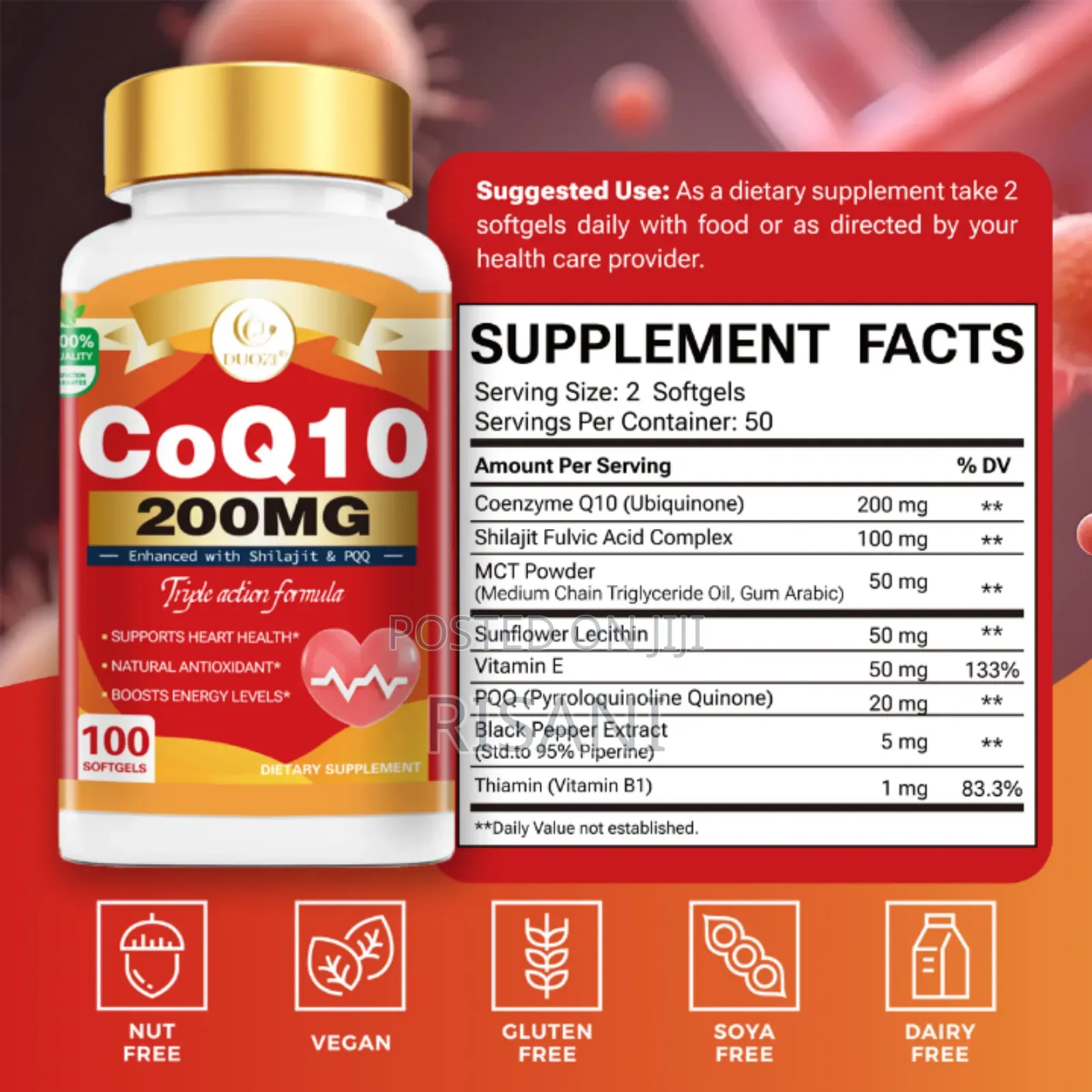 Coq10 200mg by 100 Soft Gels