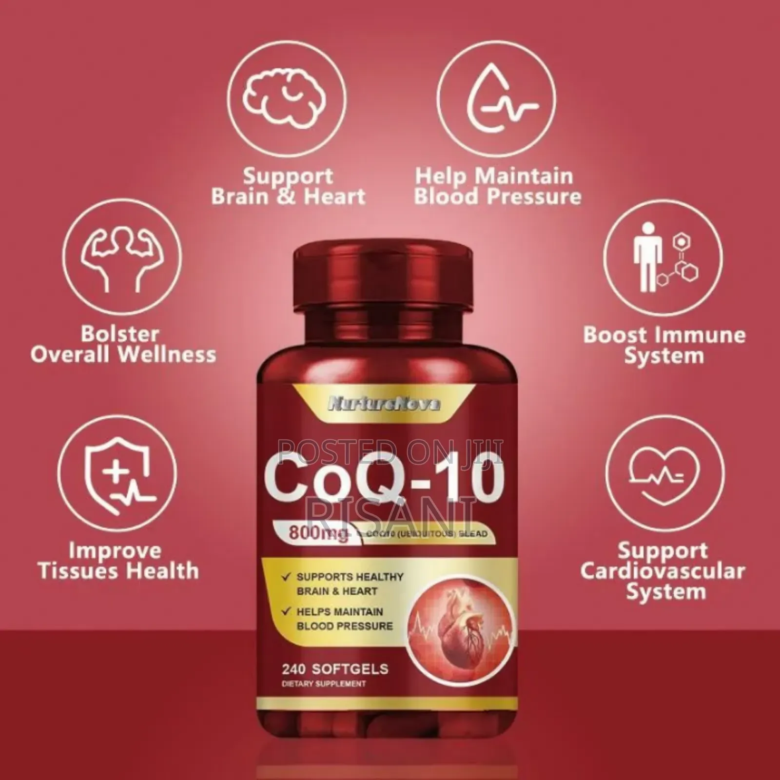 Coq-10 800mg 240 Soft Gels for Healthy Heart and Brain.