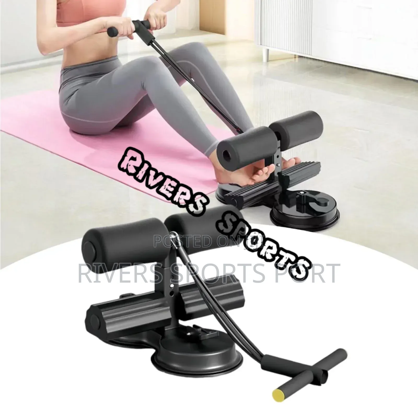 Double Sunction Sit Up Bar Assistance Device With Pull Rope Situp