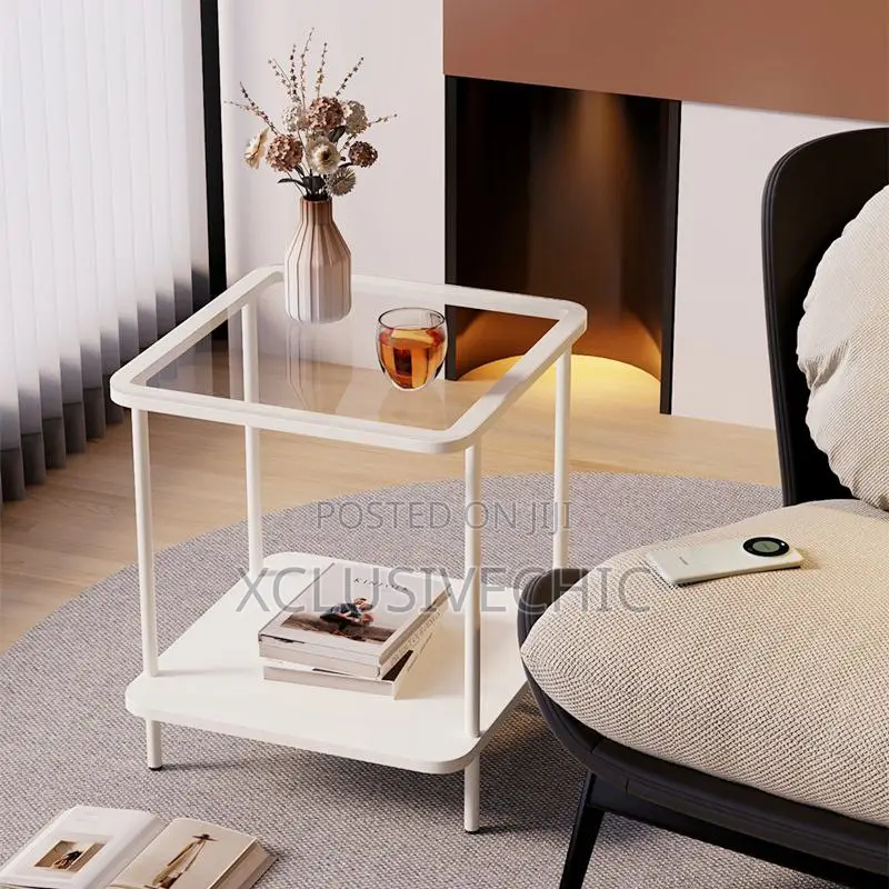 40 by 40 Glass Top Side Table