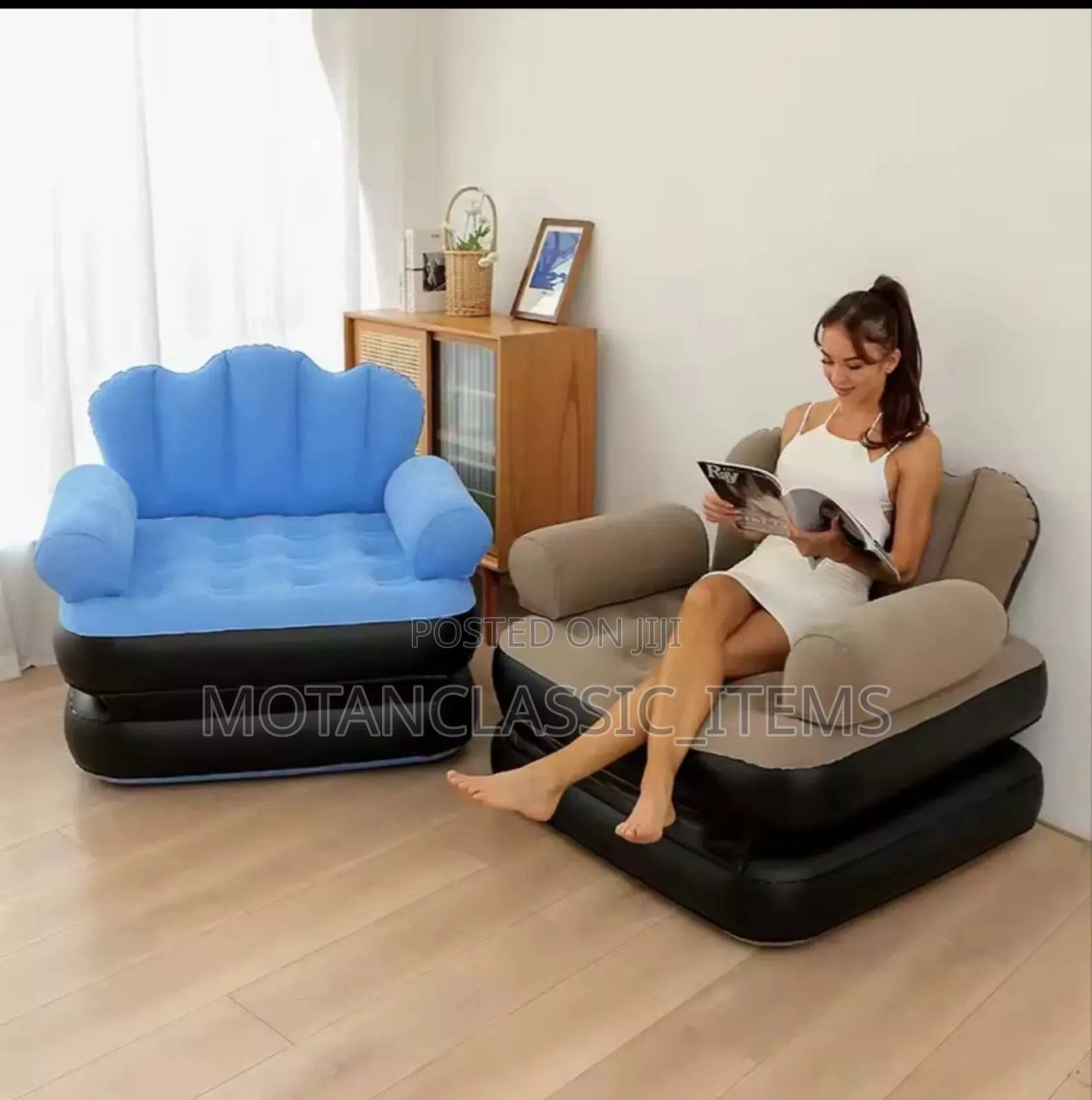 Inflatable Electric Sofa Chair With an Electric Pump