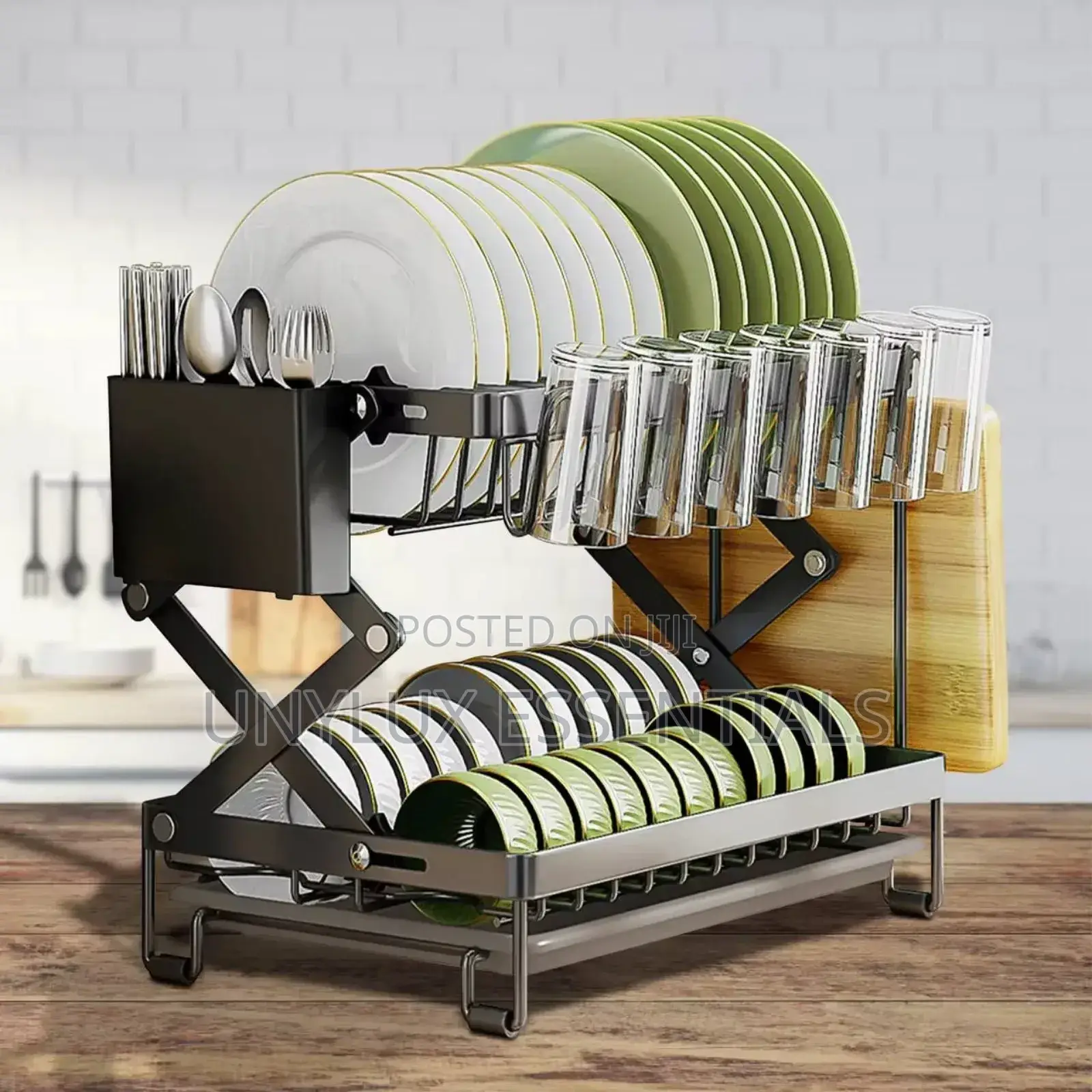 2 Tier Folding Plate Rack
