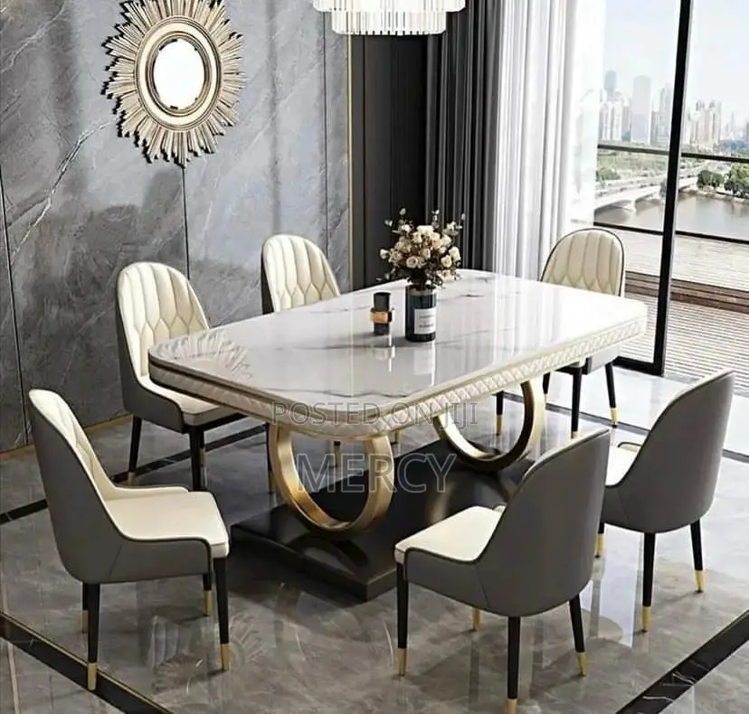 Unique Marble Dining With Six Seaters