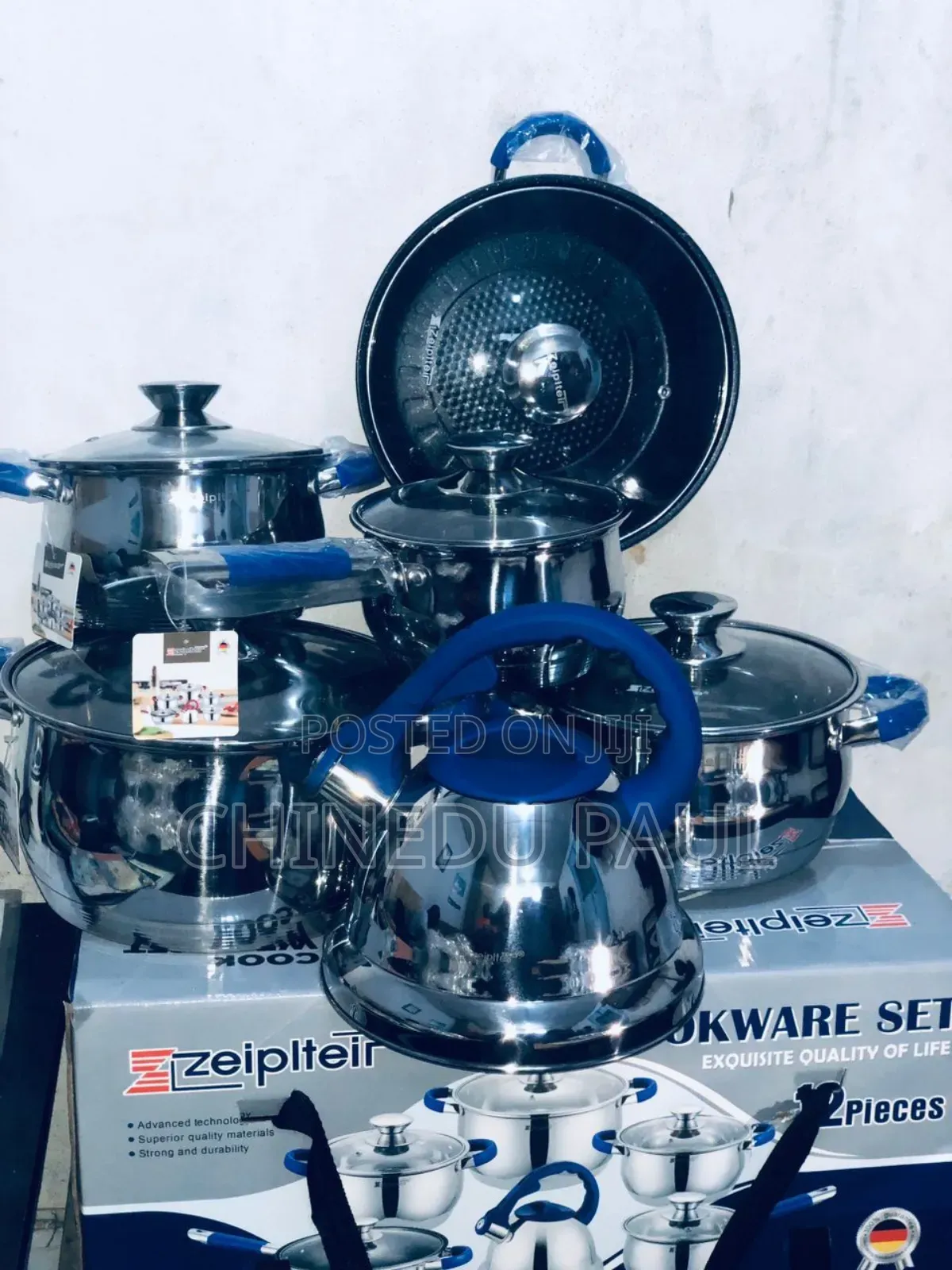 Zeipter Stainless Pot Set With Frypan Kettle (Z1212)