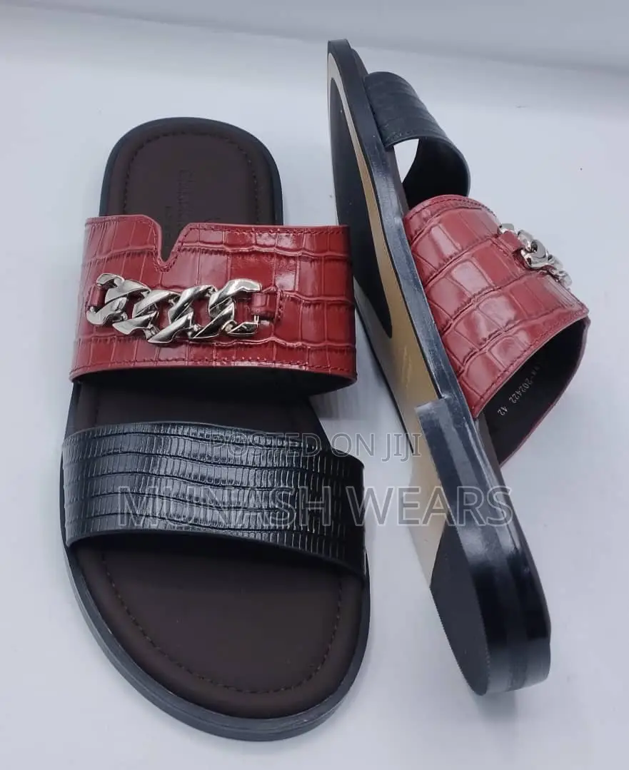 Original Leather Italian Slipers For Men 40-46