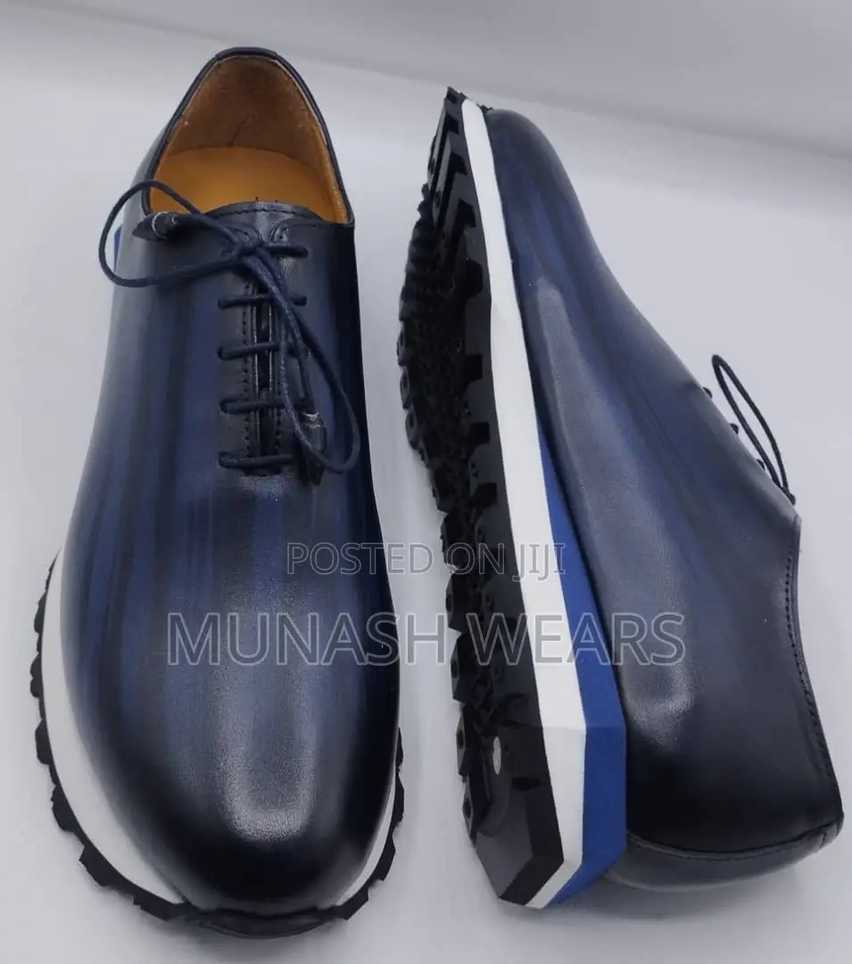 Italian Leather Sneakers For Men Blue & More 40-47