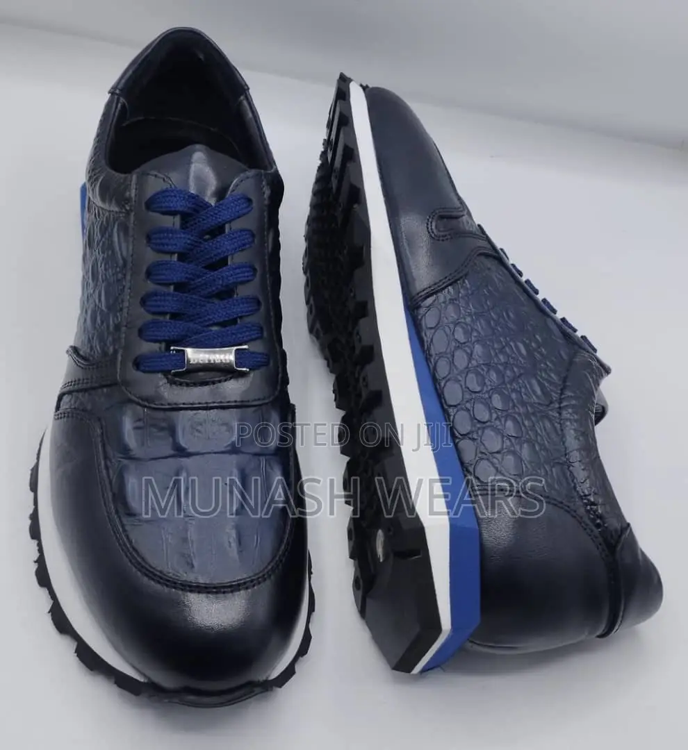 Italian Leather Sneakers For Men Blue & More 40-47