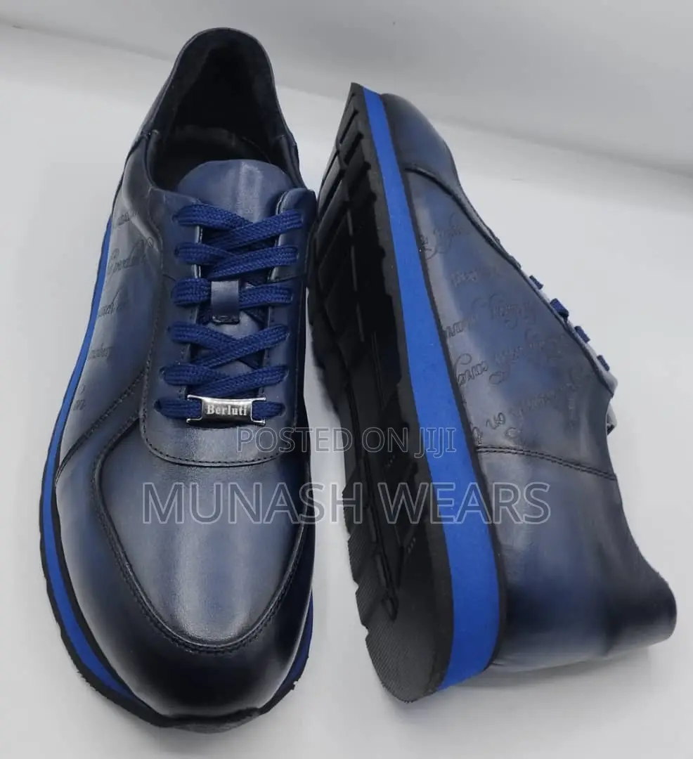 Italian Leather Sneakers For Men Blue & More 40-47