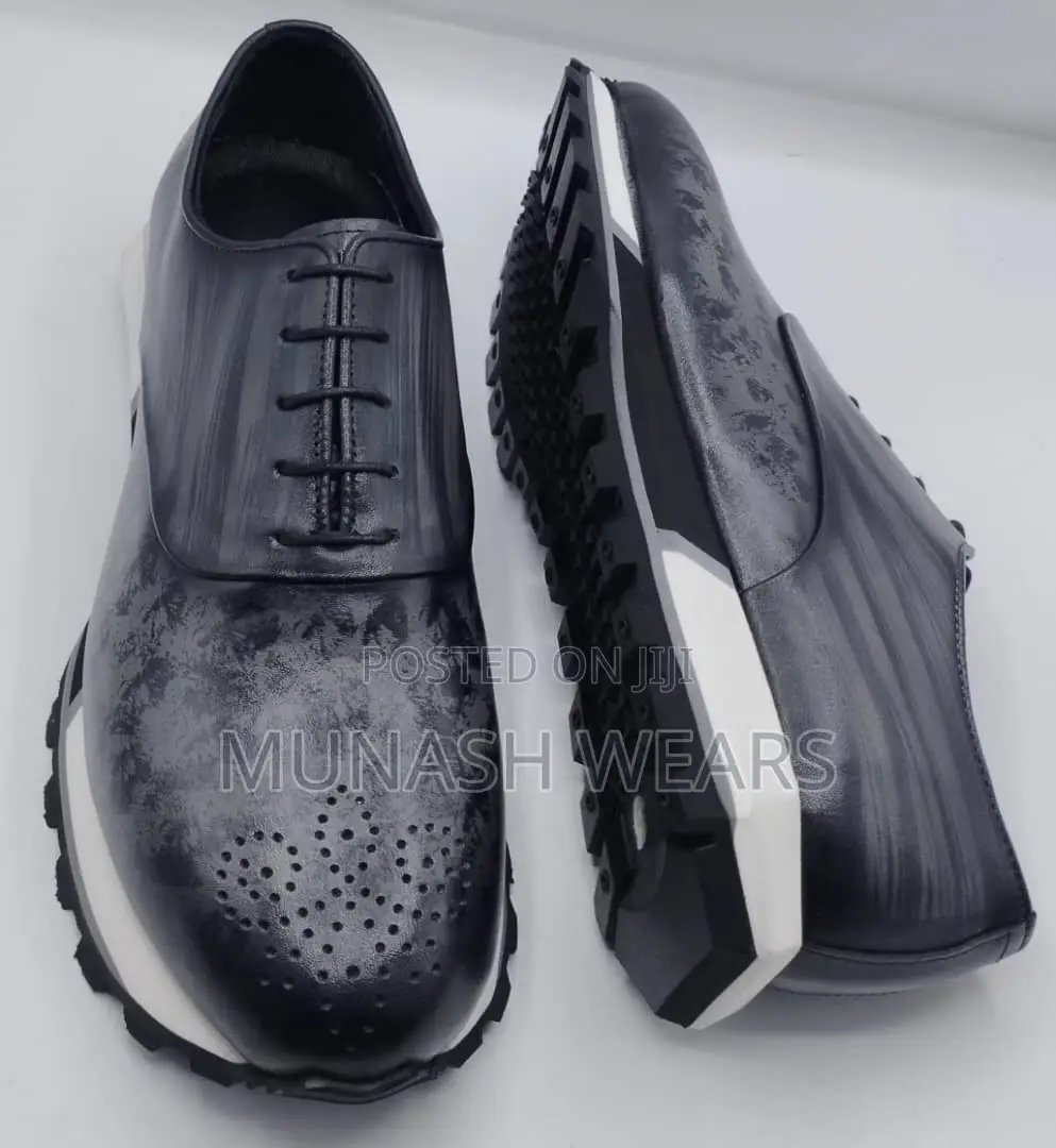 Italian Leather Sneakers For Men Blue & More 40-47