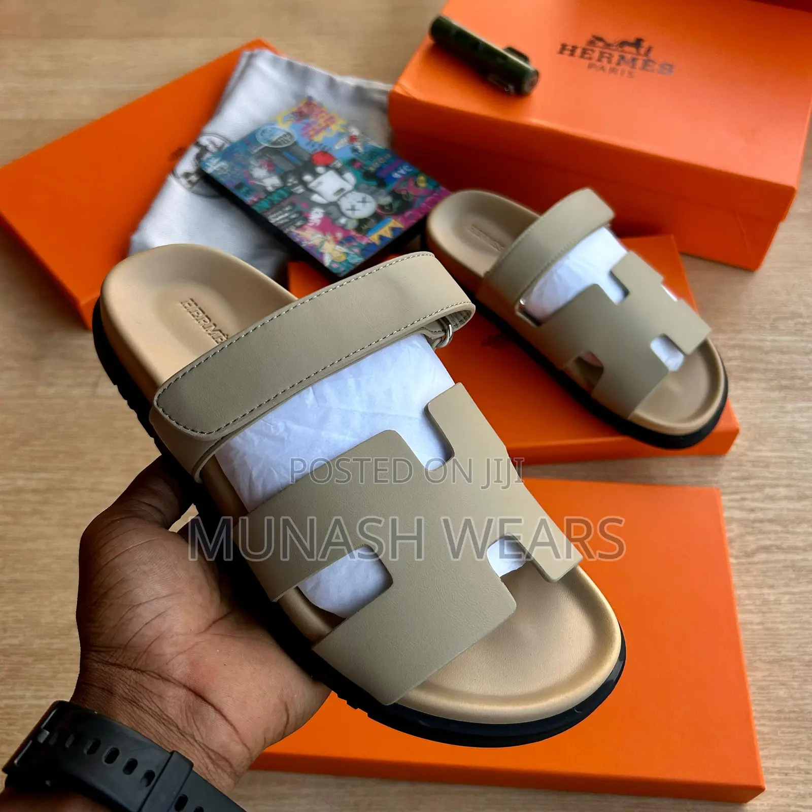 Hermes Leather Slipers 40-46