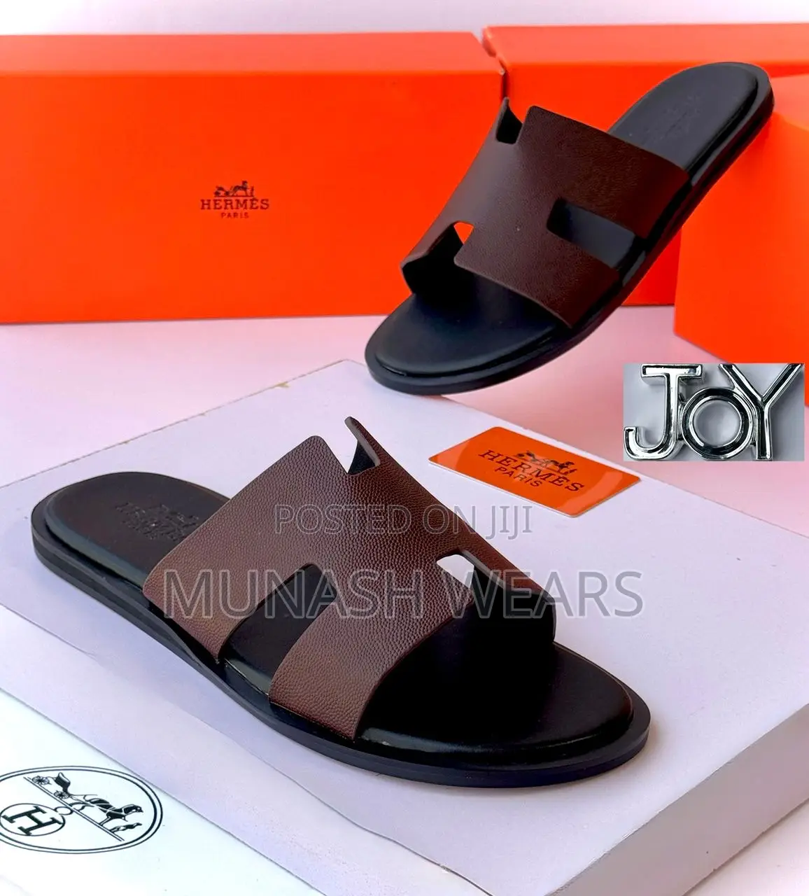 Hermes Calfskin Leather Slipers 40-46 Available In Colors