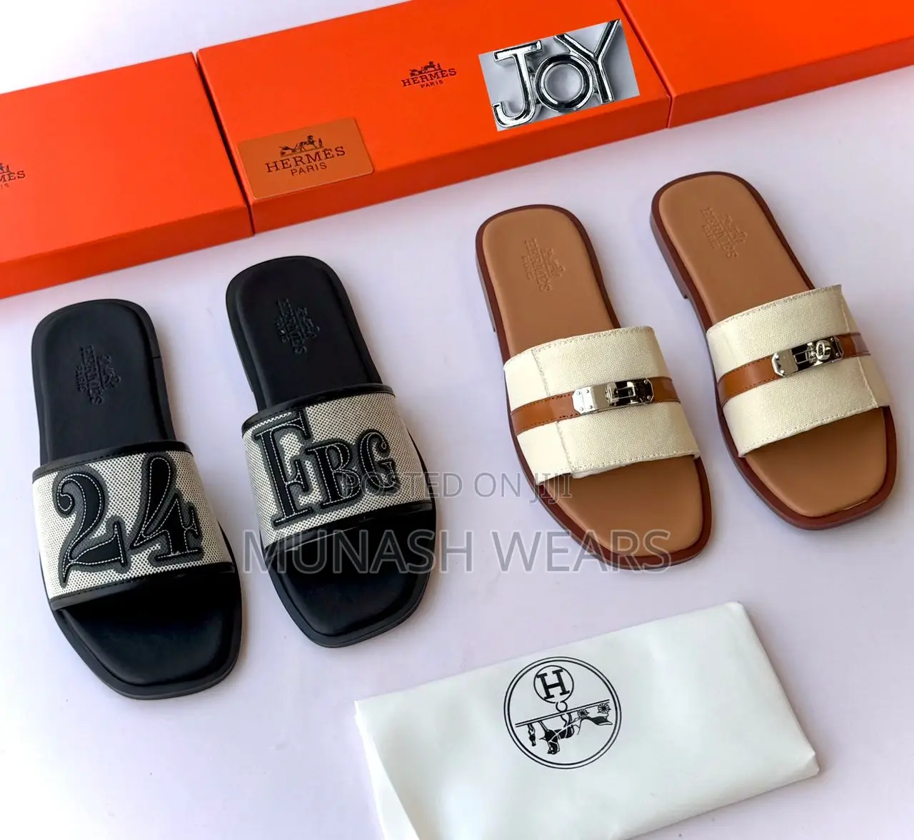 Hermes Calfskin Leather Slipers 40-46 Available In Colors