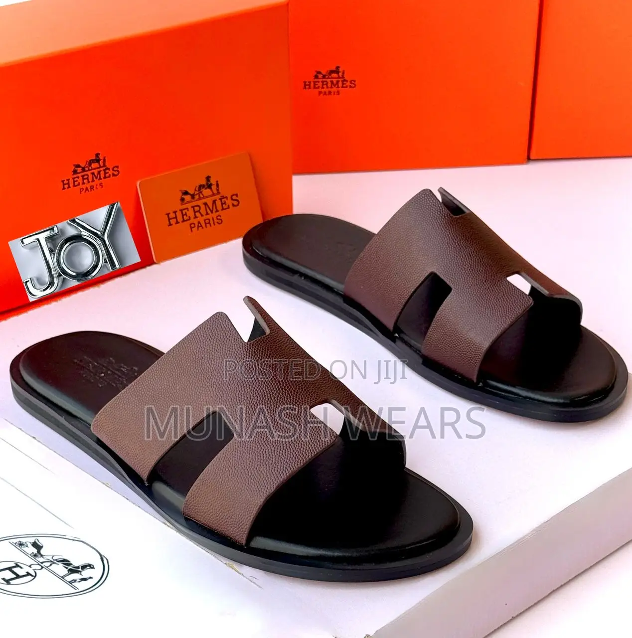 Hermes Calfskin Leather Slipers 40-46 Available In Colors