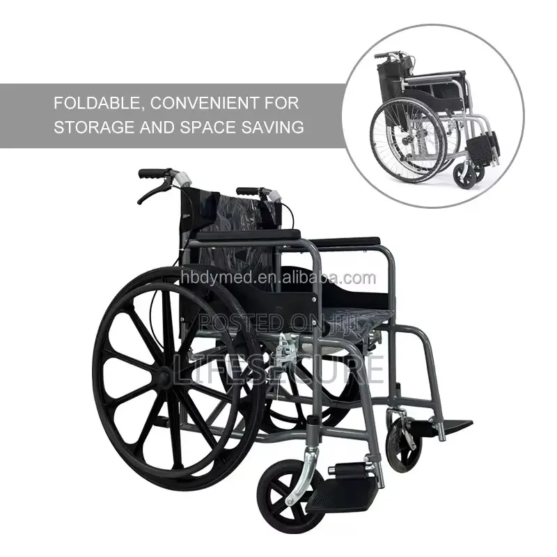 Carbon Steel Durable Manual Wheelchair(Seatbelt, Brakes Etc)