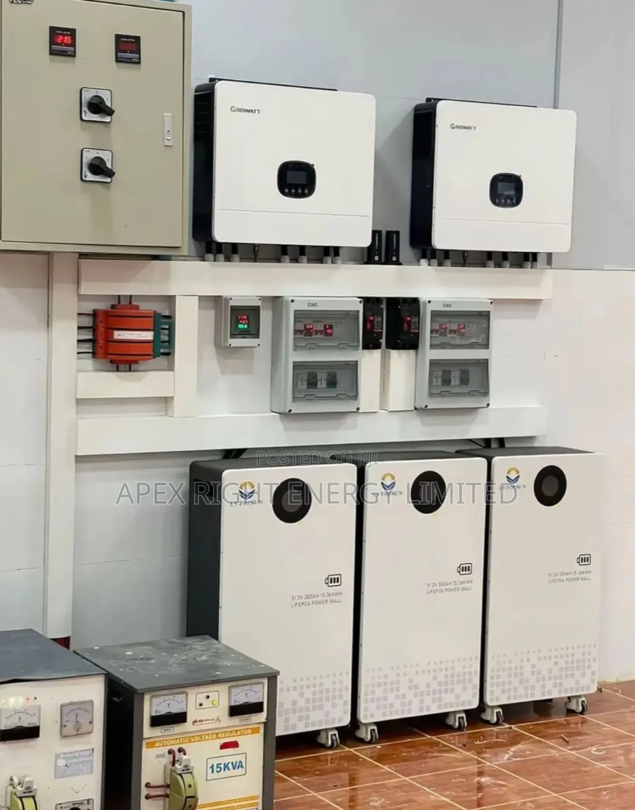 12kva Growatt & 45kwh Lvtopsun Setup+ 650watts Jinko Panel ×24pcs
