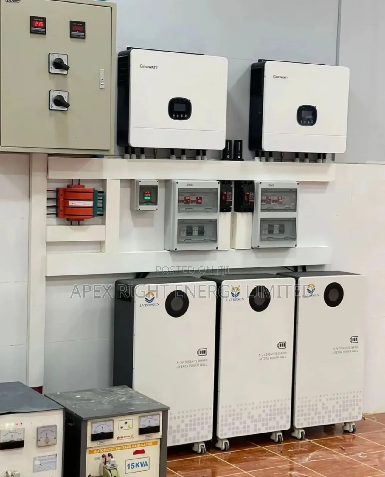 12kva Growatt System+45kwh Lvtopsun Lithium+24pcs-650w Jinko Panel