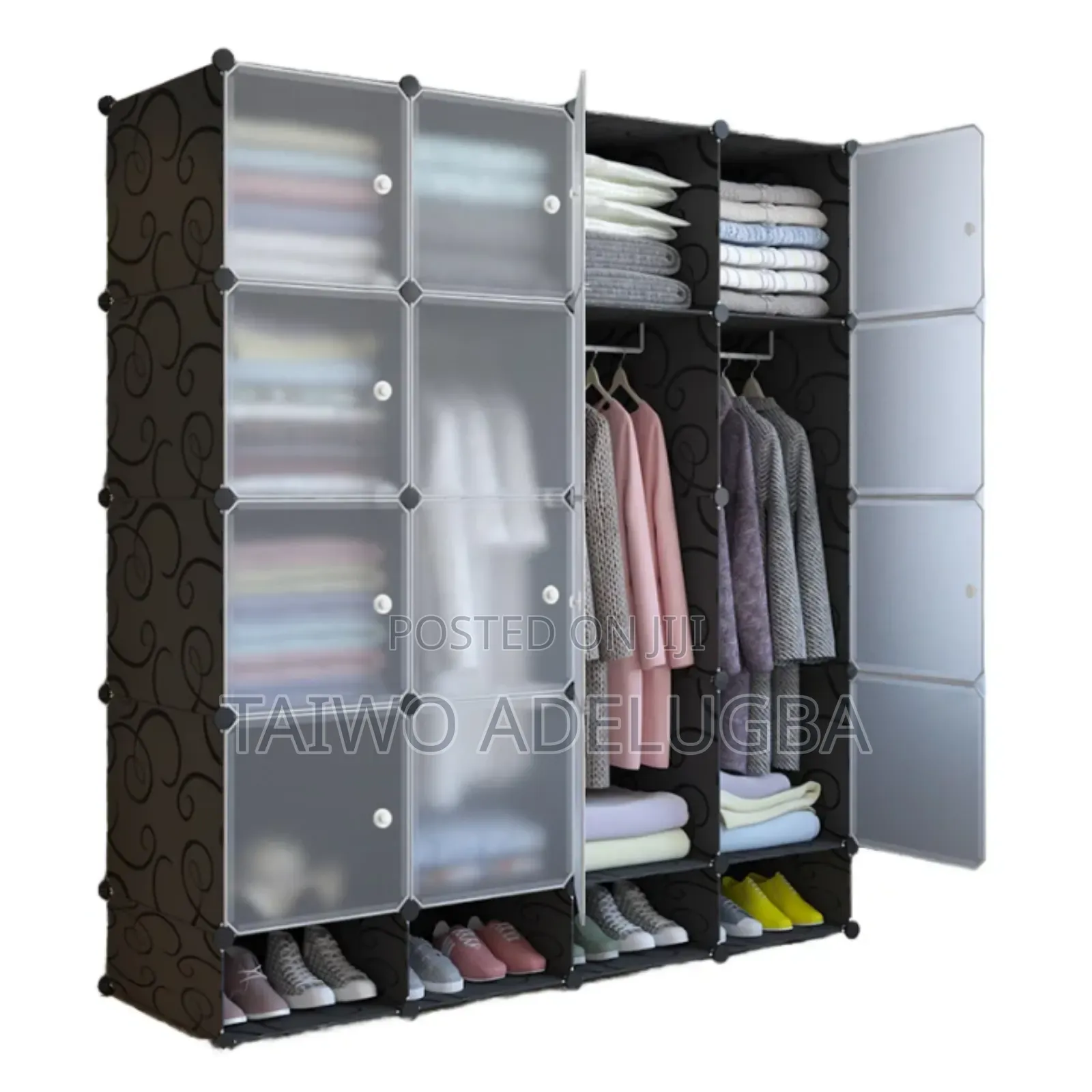 4 Partition High Quality Plastic Wardrobe
