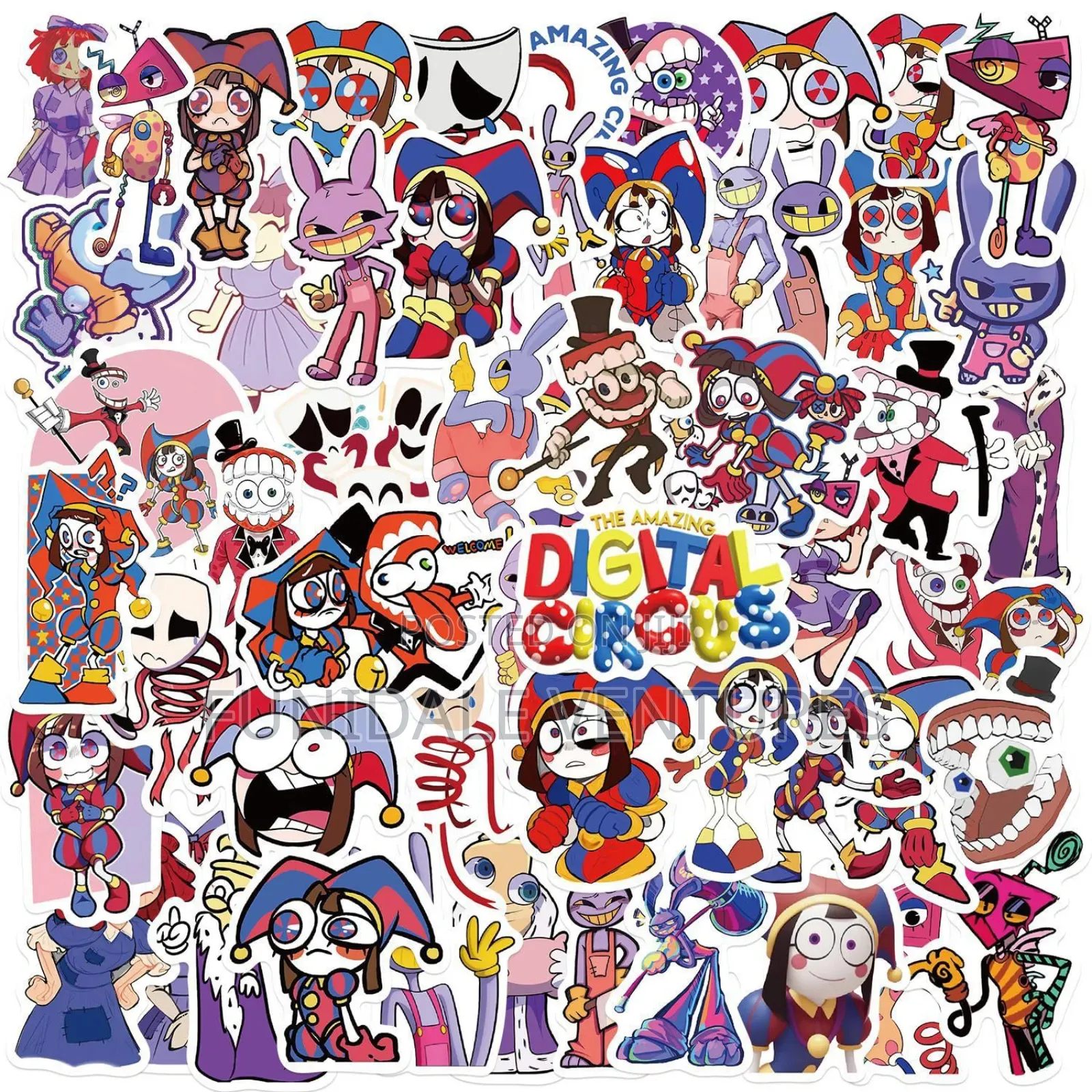 52pcs Anime Amazing Digital Circus Waterproof Vinyl Stickers