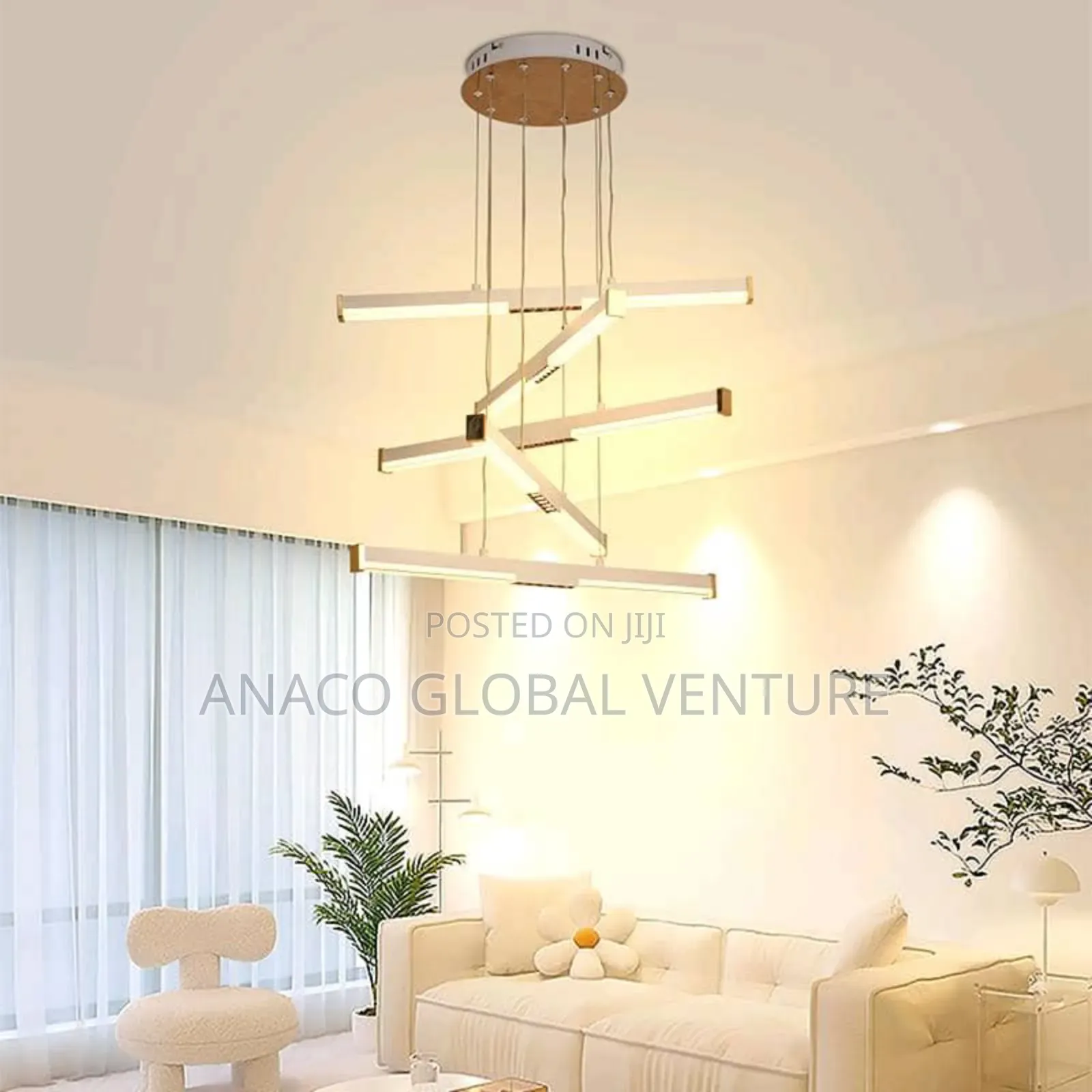Classic Led Chandelier Light for Sitting Room 3 Colour Light