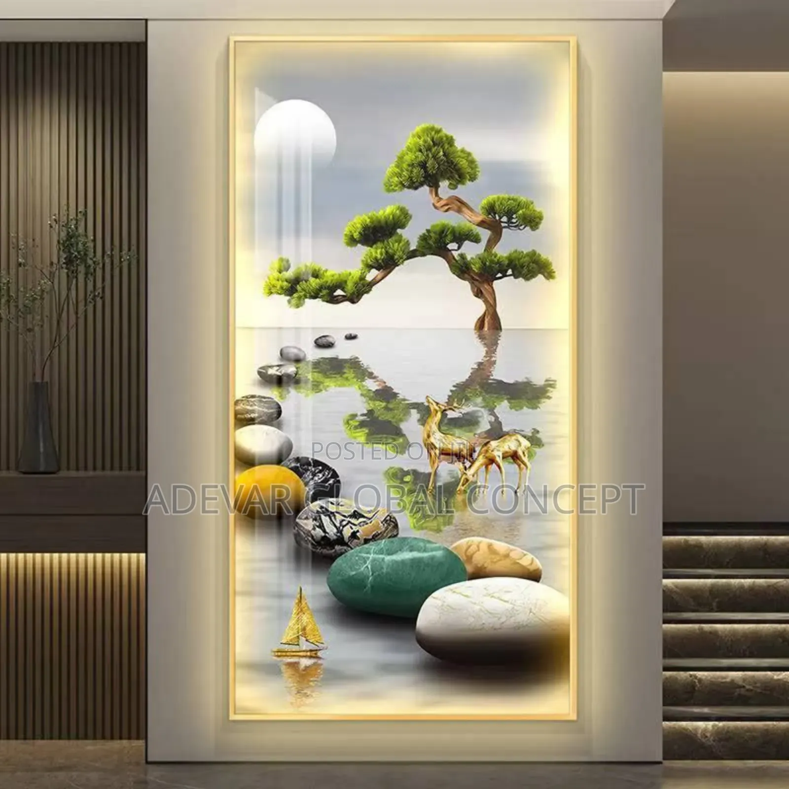 Crystal Stone Led Light Wall Frame - Swipe for More Designs