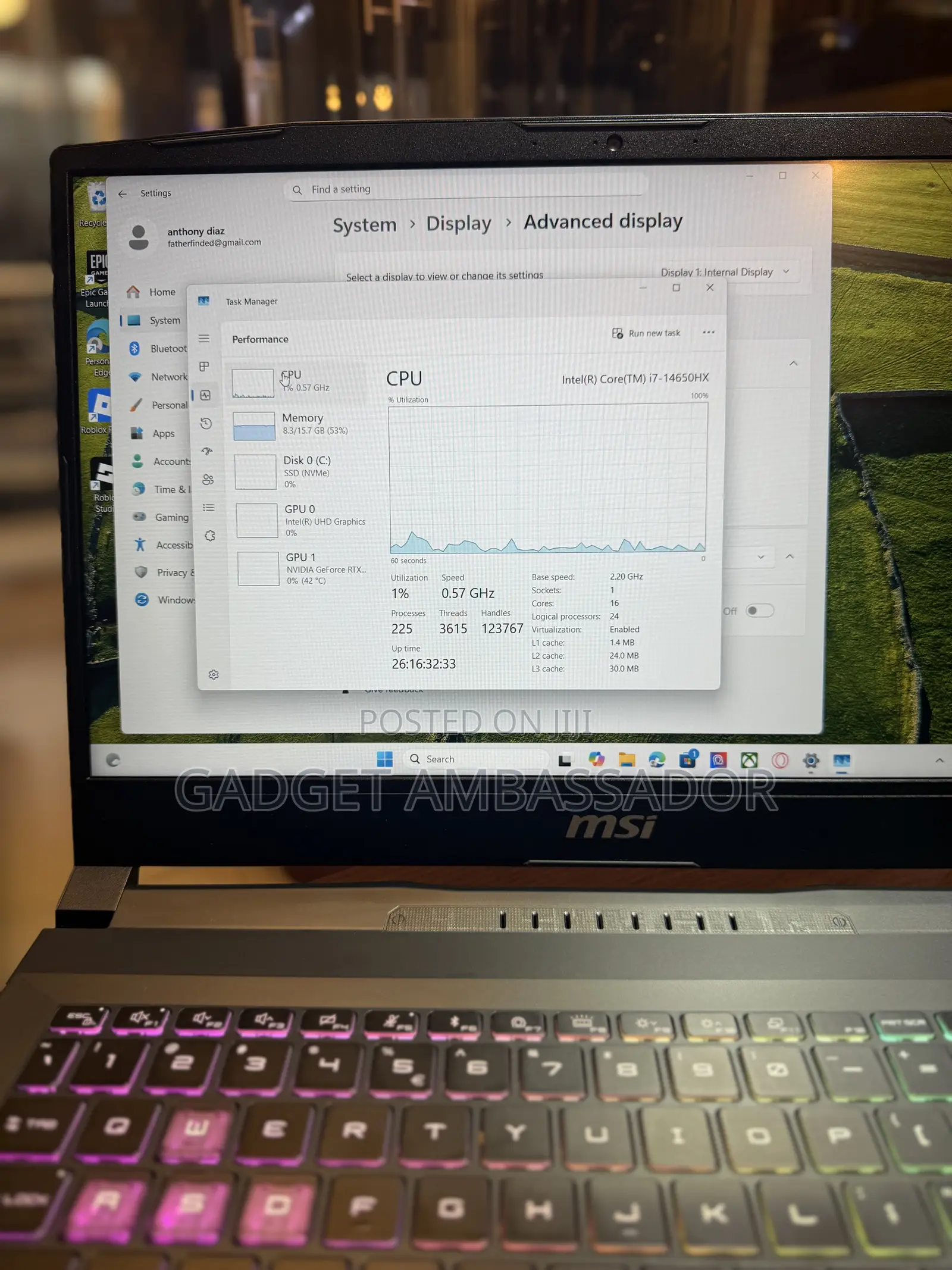 Laptop MSI Katana 15 16GB Intel Core I7 SSD 512GB