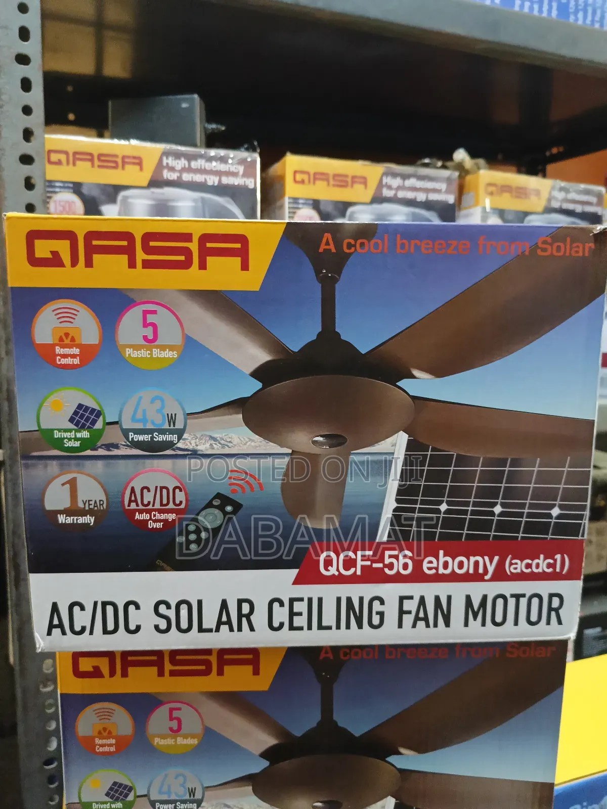 Qasa 56 Inches Ac/Dc Solar Capable Ceiling Fan