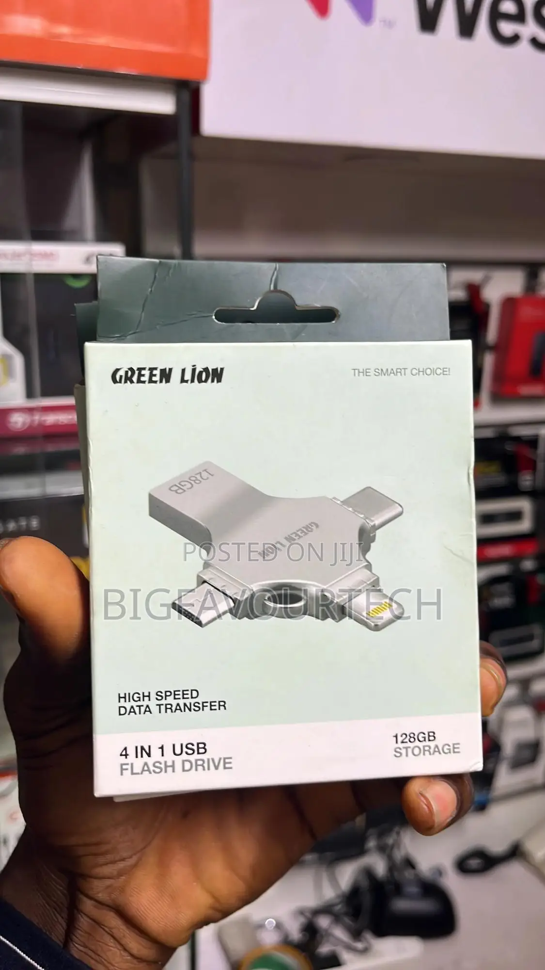 Green Lion 4-in-1 Usb Flash Drive 128gb - Silver