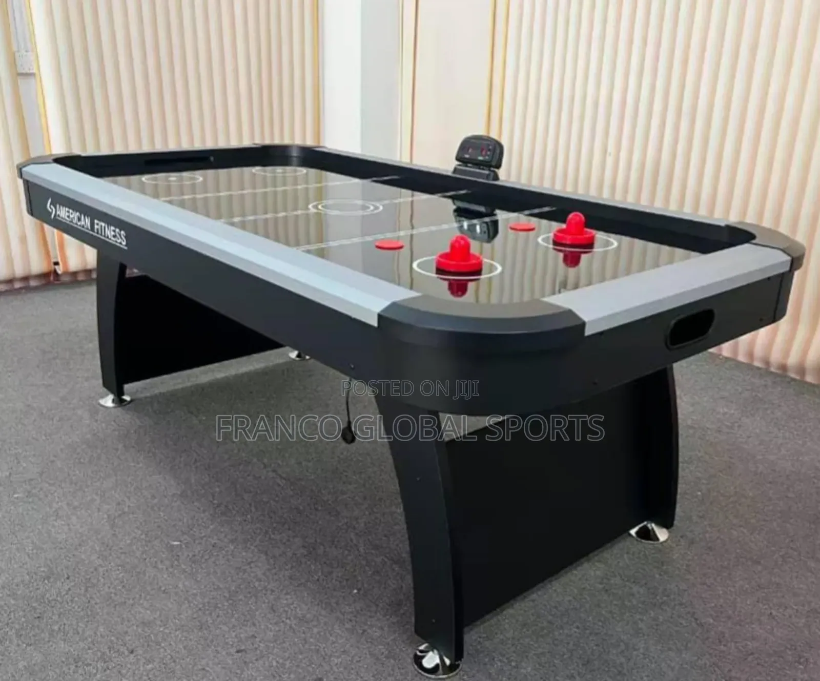 American Fitness Air Hockey Table Game With Electronic Scorer.
